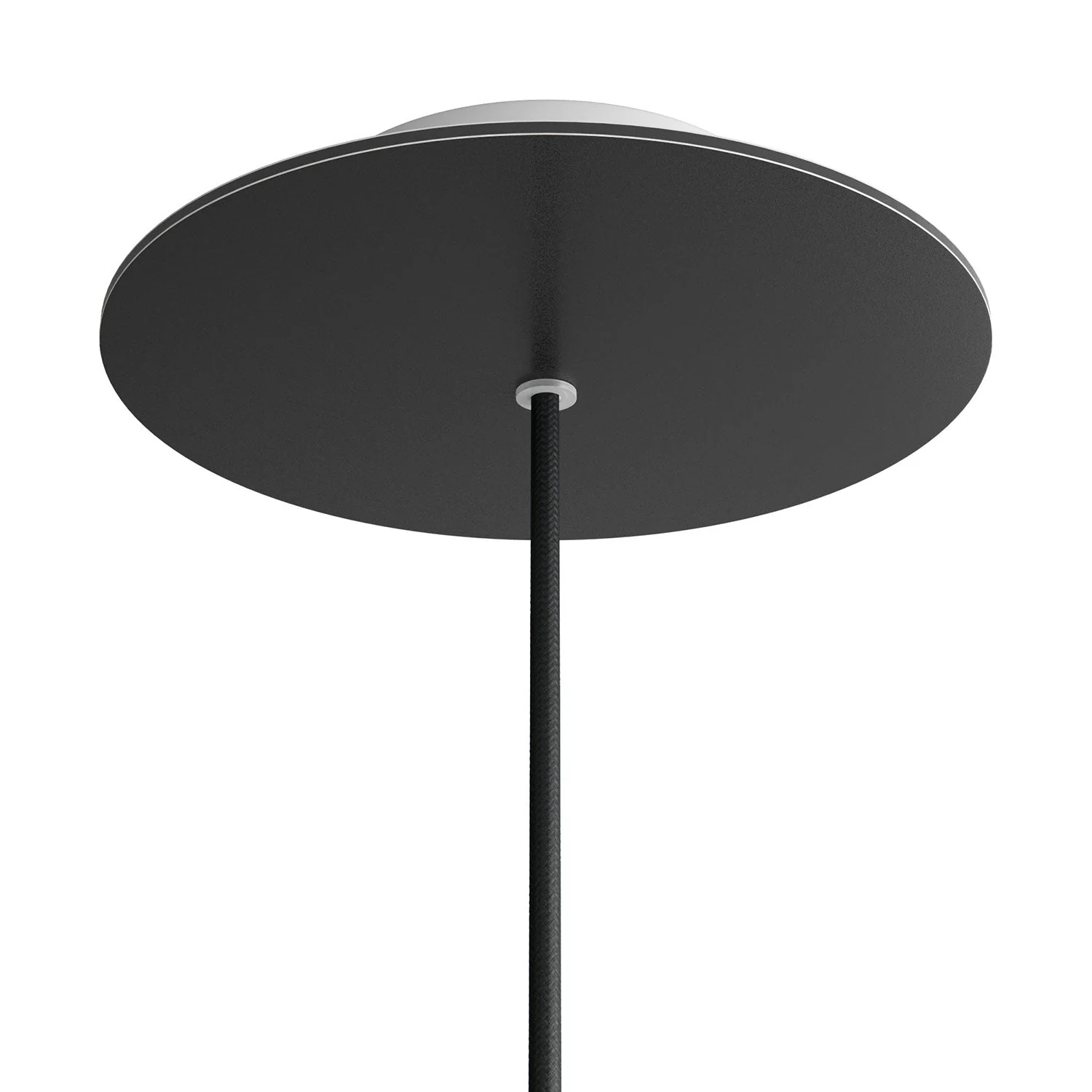 Rose-One round ceiling rose, diameter 200 mm with 1 hole and 4 side holes - Matt black