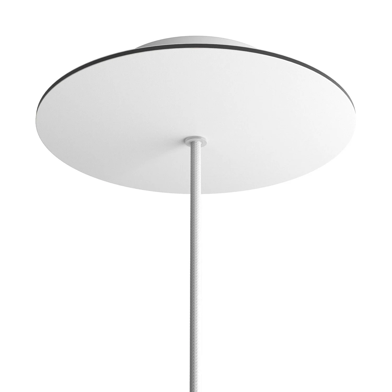 Ceiling rose Rose-One round, diameter 200 mm with 1 hole and 4 side holes - Matt white