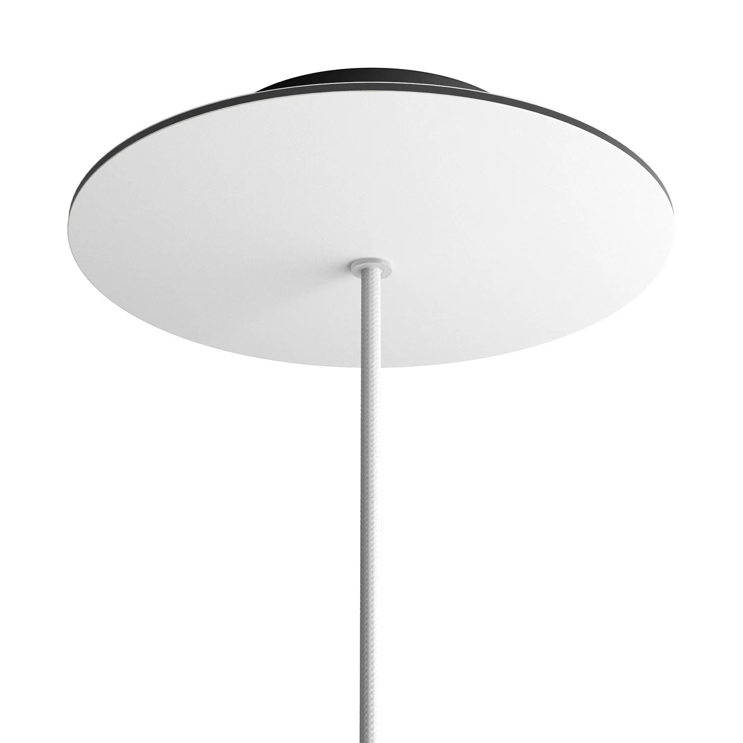 Ceiling rose Rose-One round, diameter 200 mm with 1 hole and 4 side holes - Matt white - Image 8
