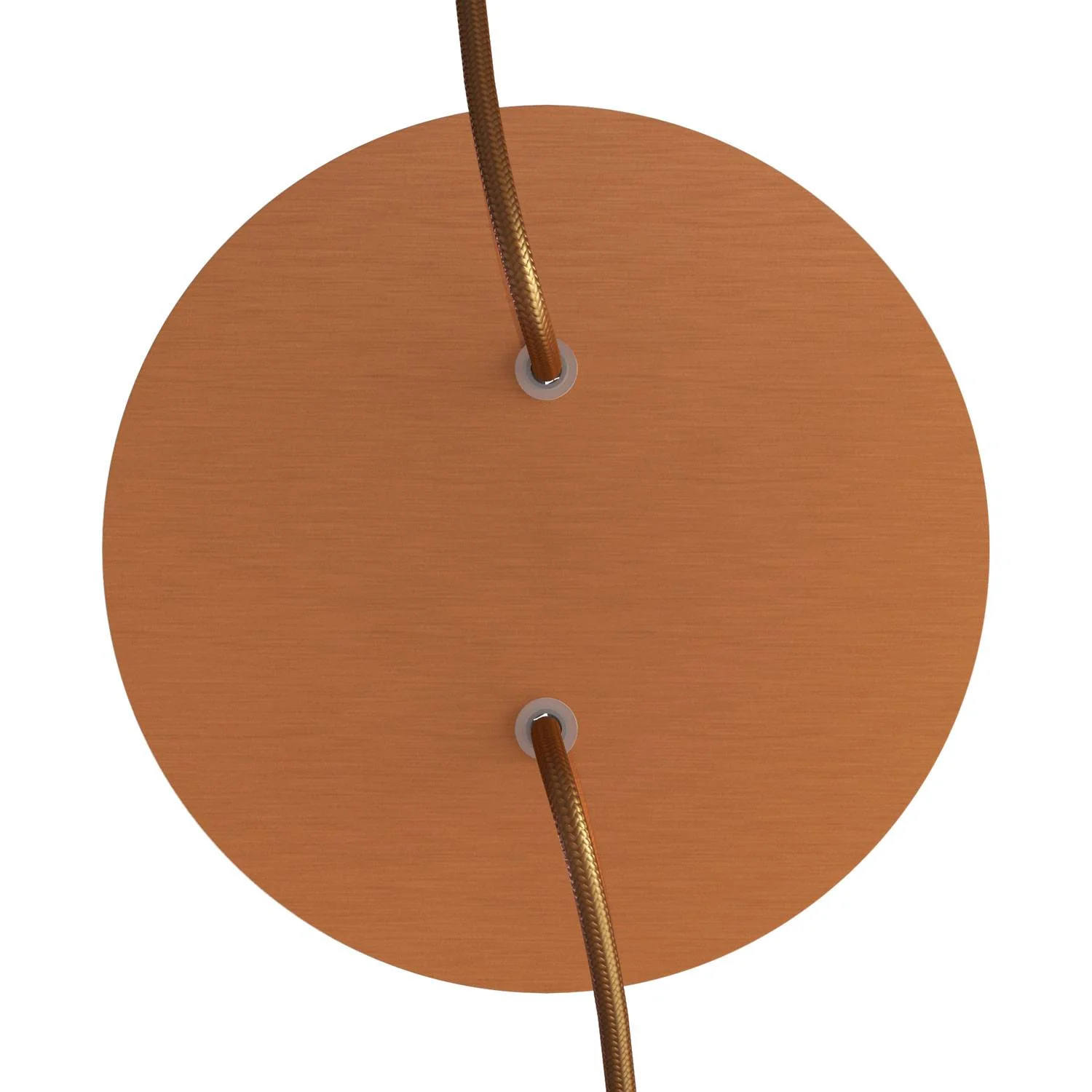Rose-One round ceiling rose, 200 mm diameter with 2 holes and 4 side holes - Satin copper Dibond - Image 2