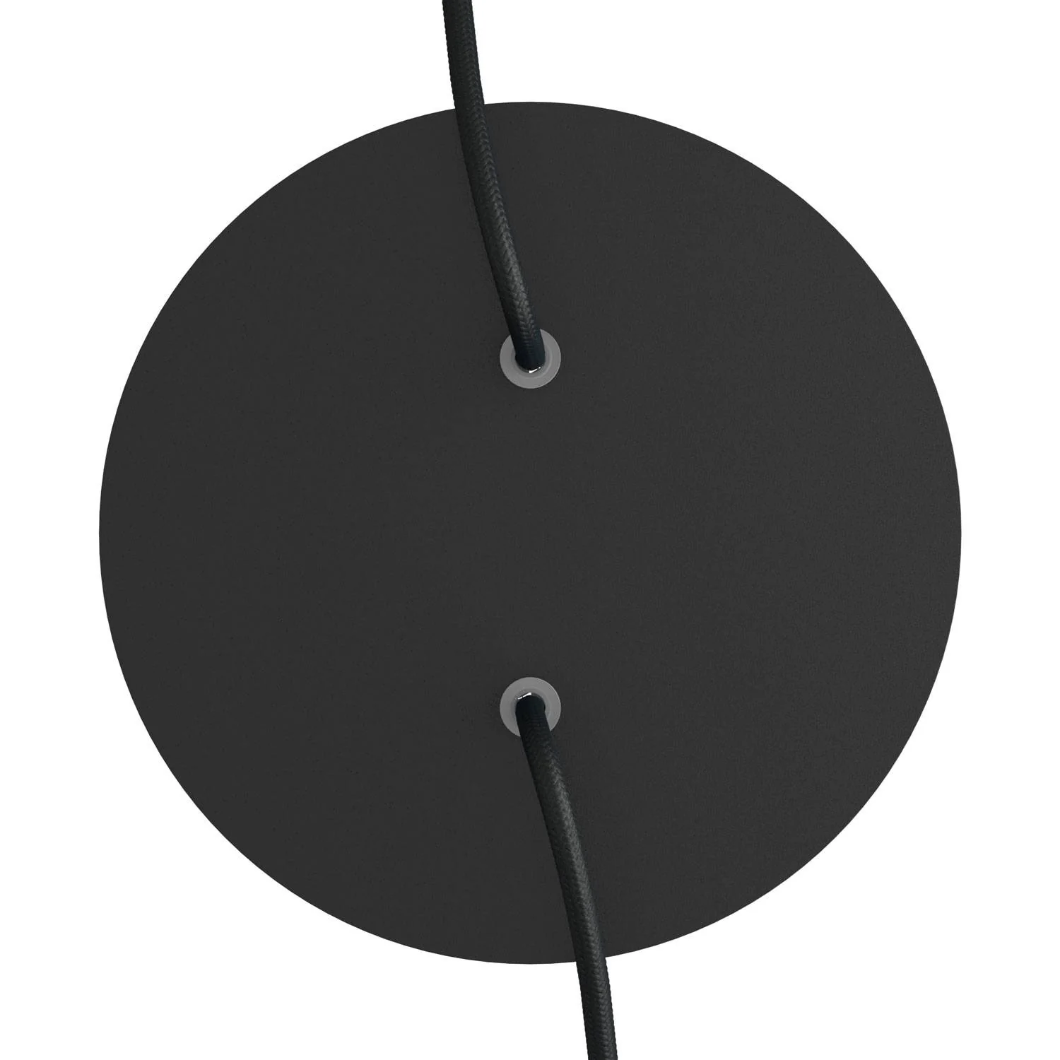 Rose-One round ceiling rose, 200 mm diameter with 2 holes and 4 side holes - Matt black - Image 2