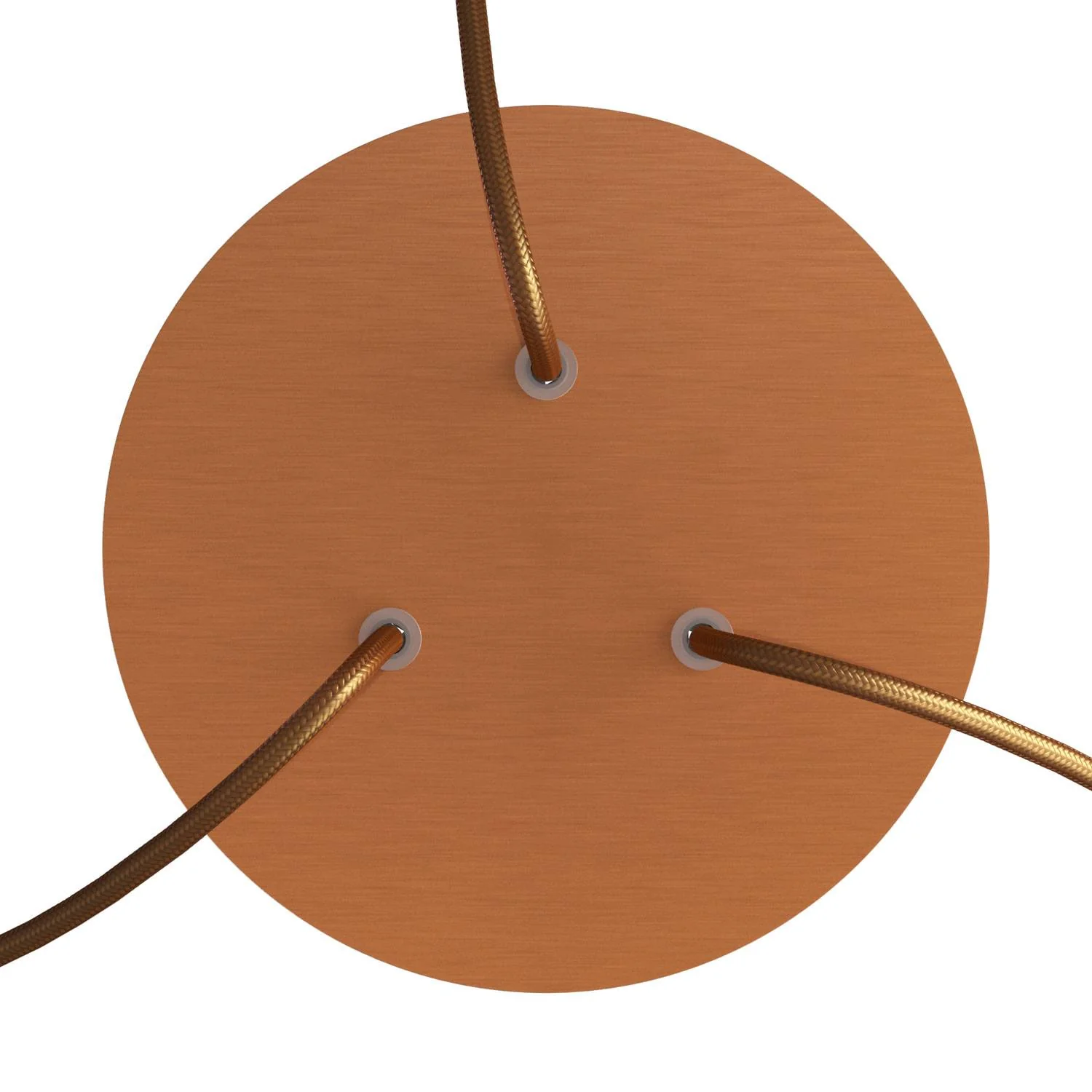 Rose-One round ceiling rose, 200 mm diameter with 3 holes and 4 side holes - Satin copper Dibond - Image 2
