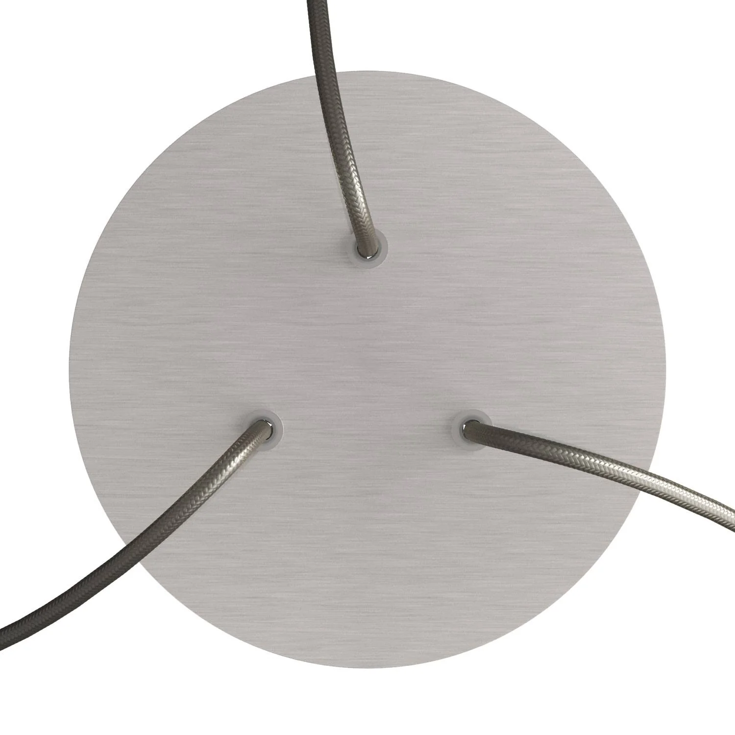 Rose-One round ceiling rose, 200 mm diameter with 3 holes and 4 side holes - Satin Dibond Steel - Image 2