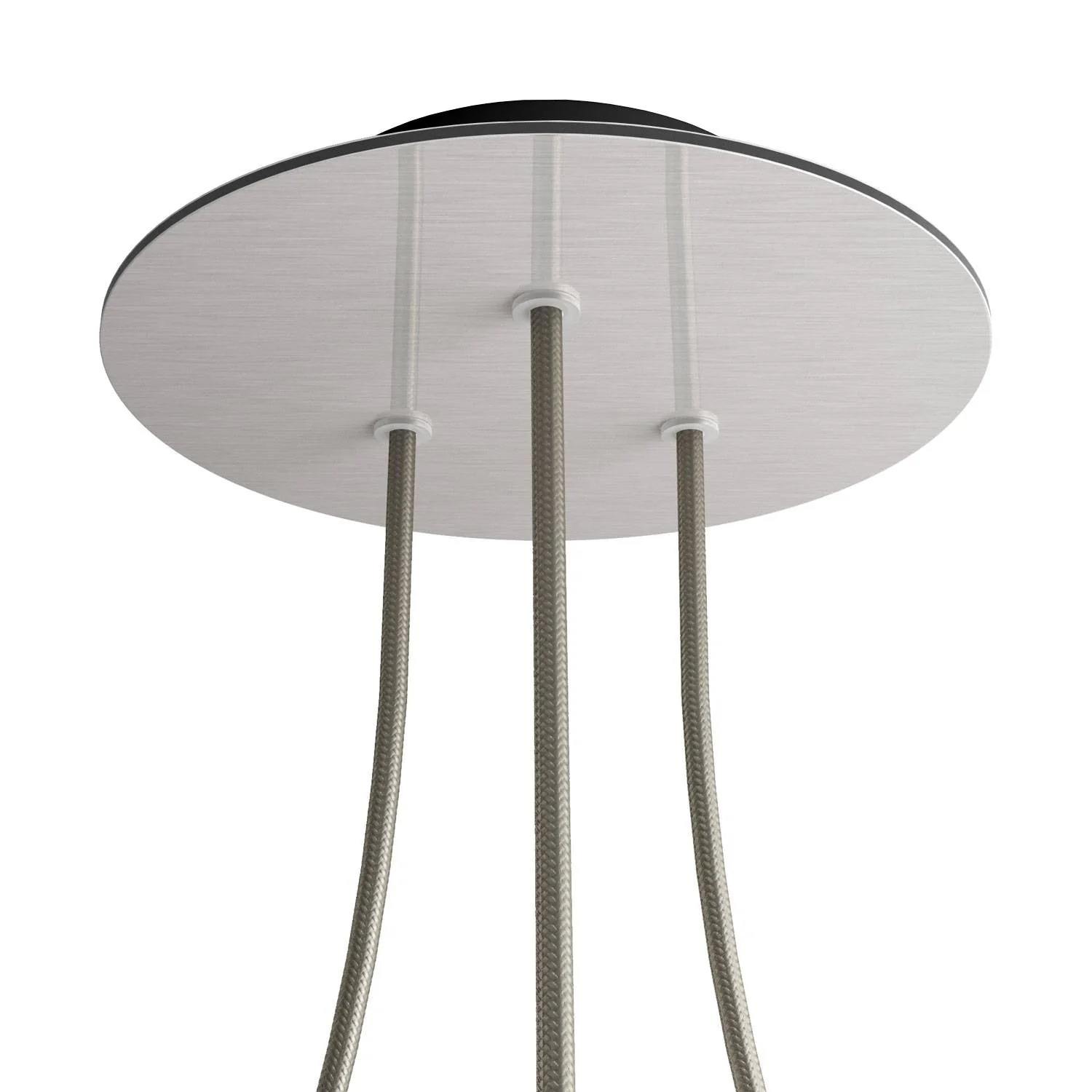 Rose-One round ceiling rose, 200 mm diameter with 3 holes and 4 side holes - Satin Dibond Steel - Image 8
