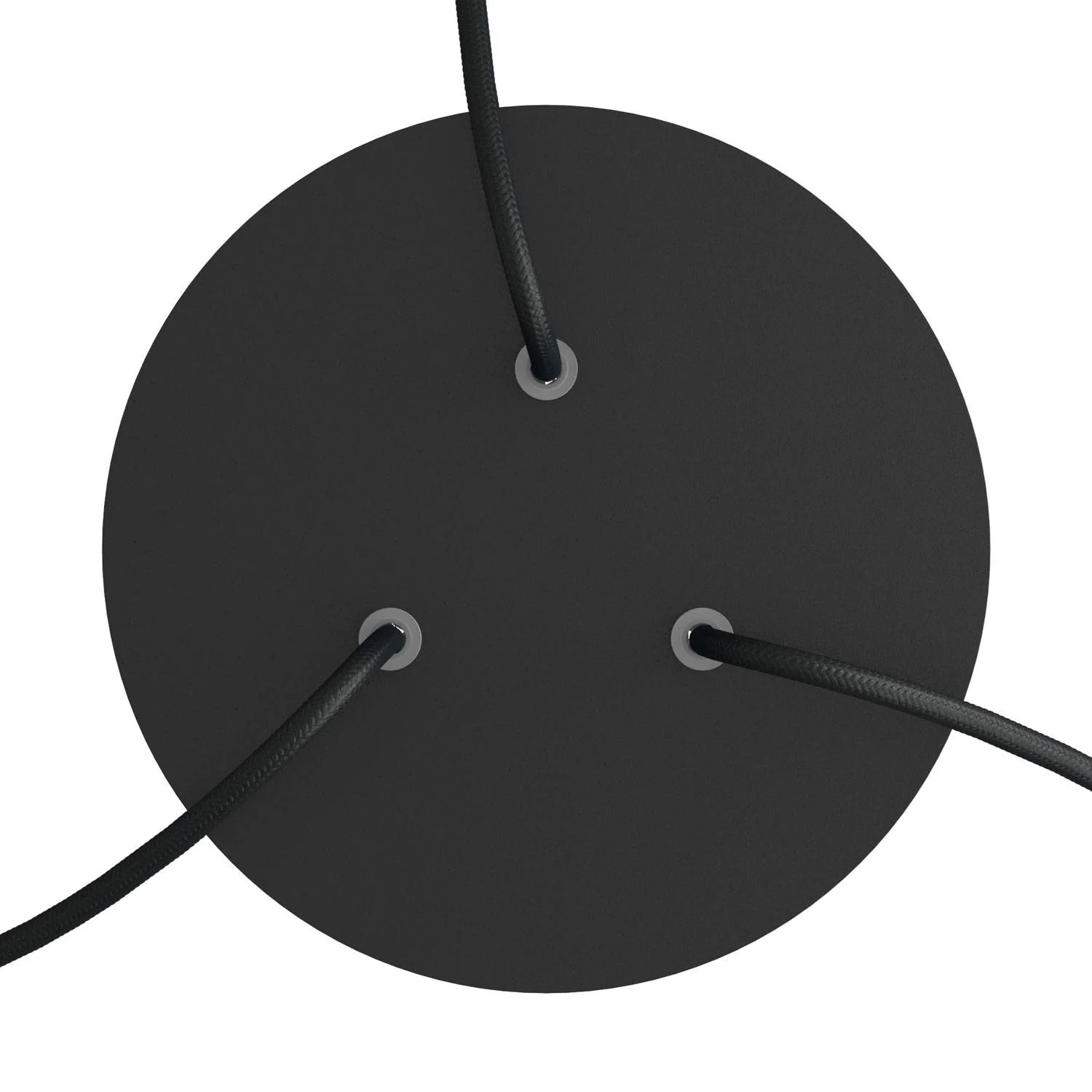 Rose-One round ceiling rose, diameter 200 mm with 3 holes and 4 side holes - Matt black - Image 2