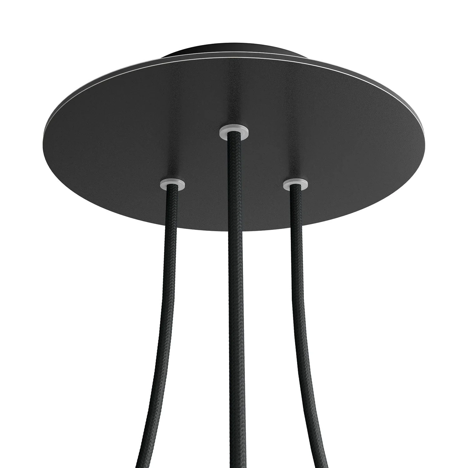 Rose-One round ceiling rose, diameter 200 mm with 3 holes and 4 side holes - Matt black - Image 8
