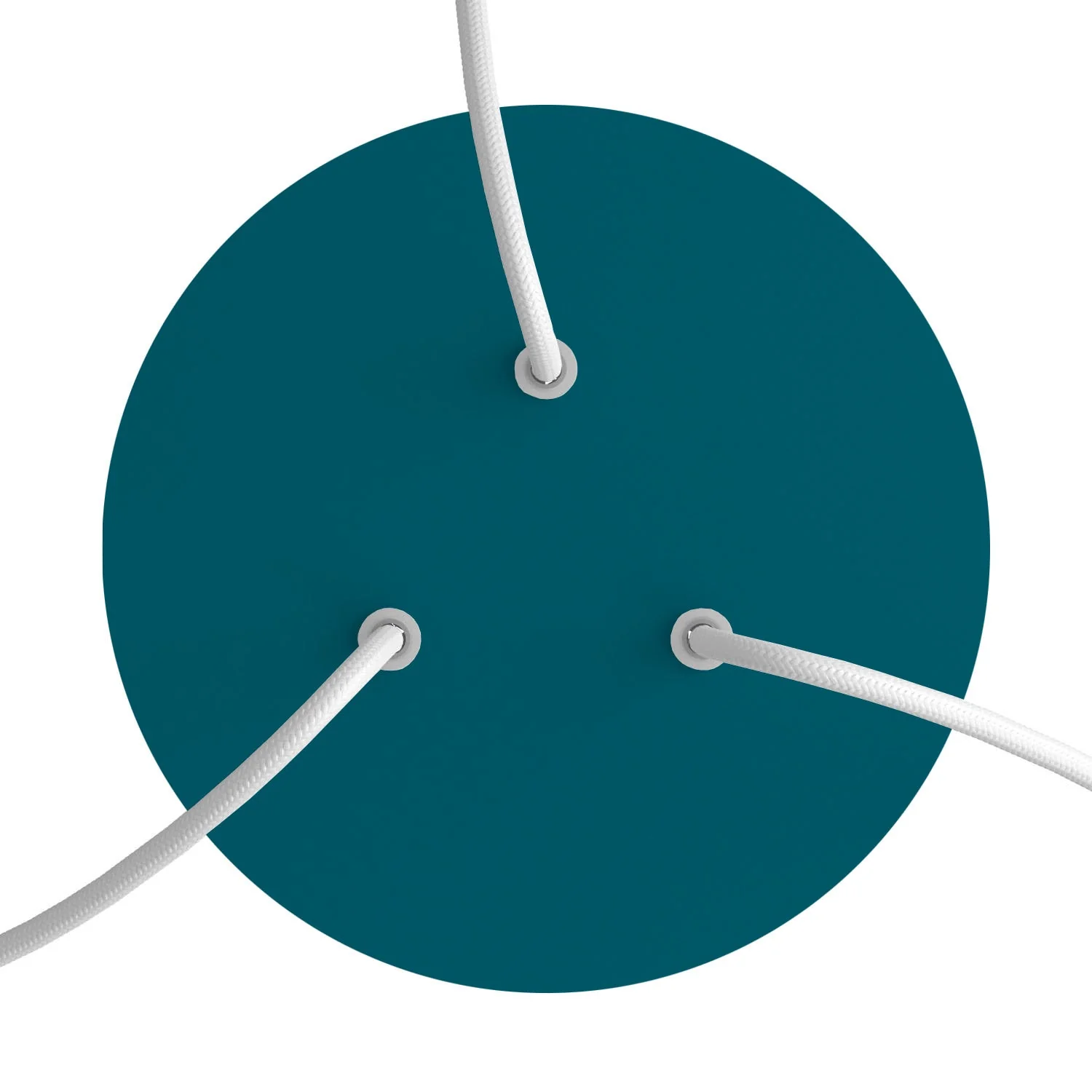Rose-One round ceiling rose, diameter 200 mm with 3 holes and 4 side holes – Petrol Blue - Image 2