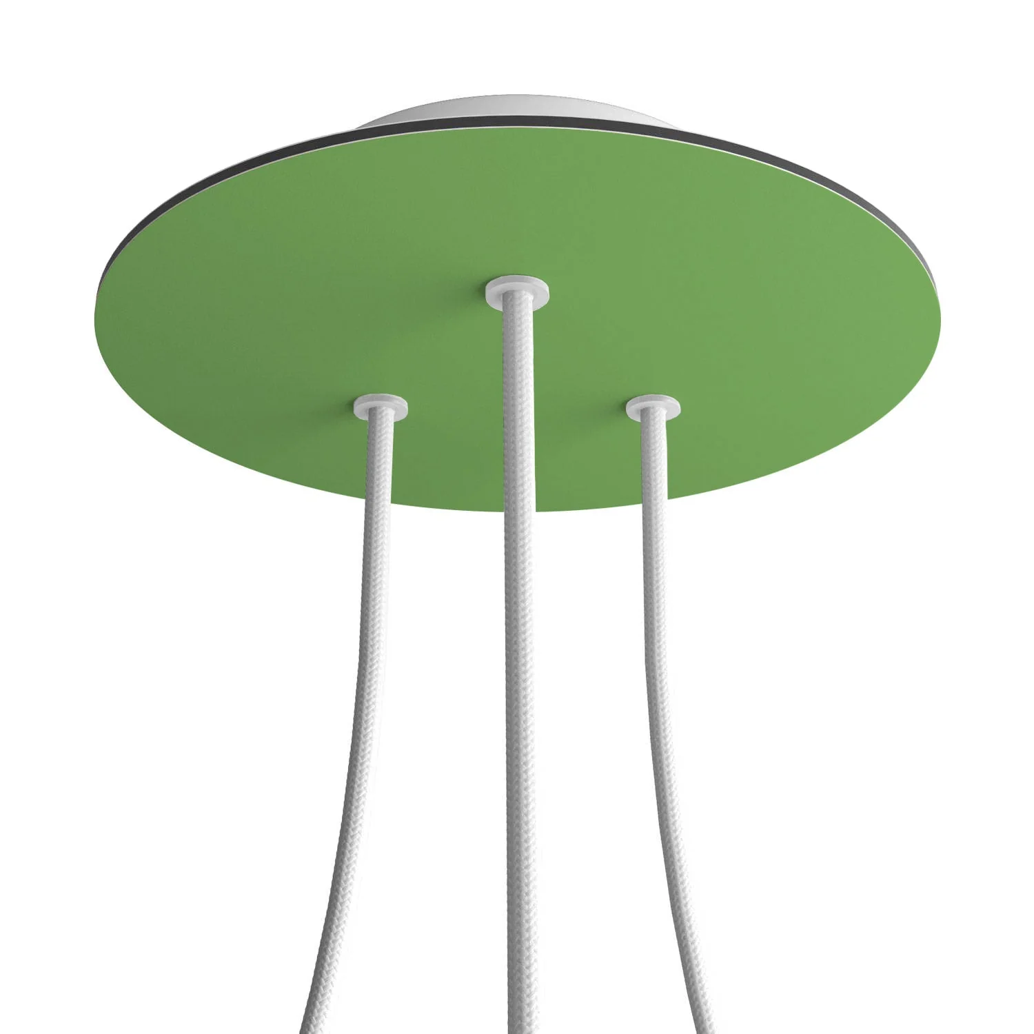 Rose-One round ceiling rose, 200 mm diameter with 3 holes and 4 side holes - Meadow green