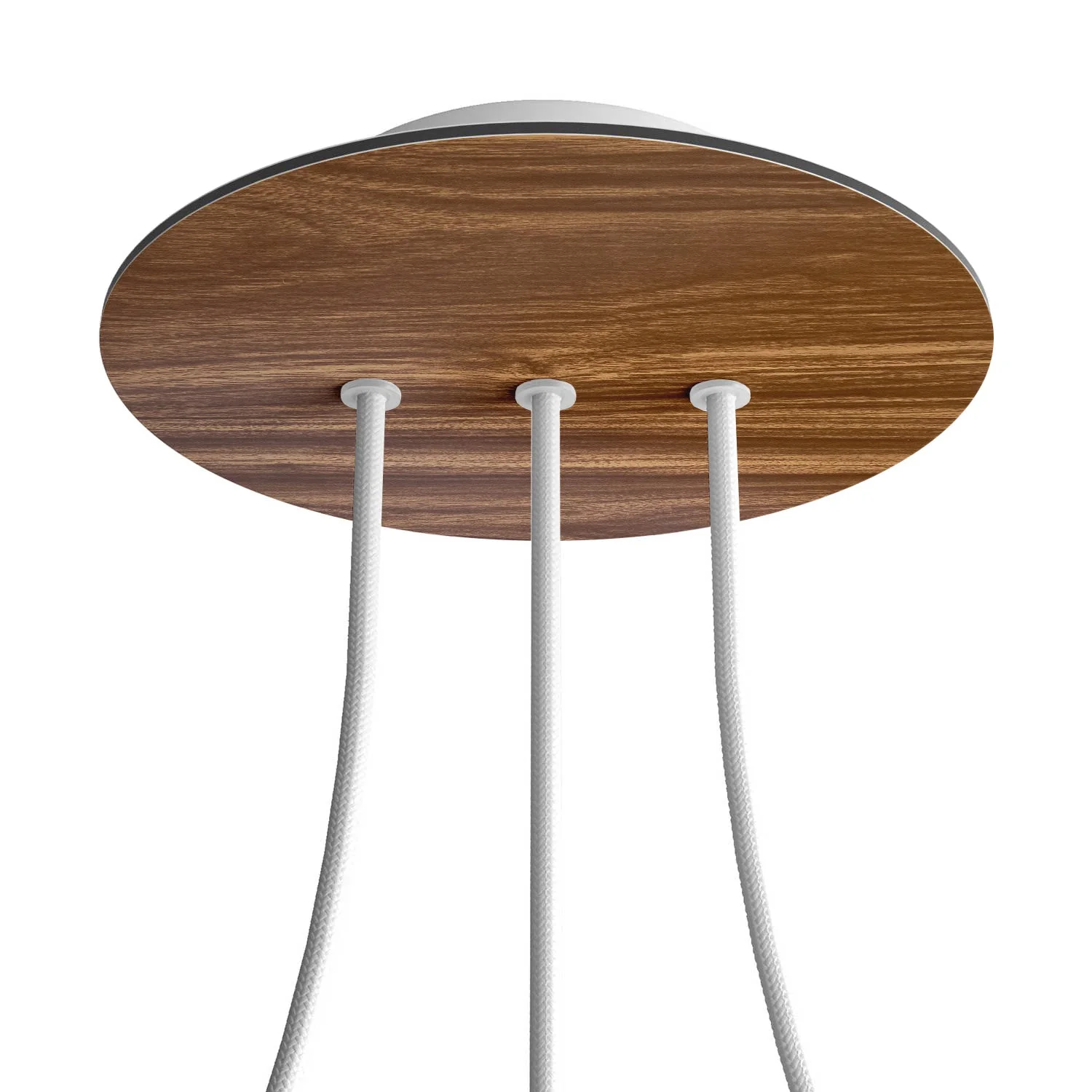 Rose-One round ceiling rose, diameter 200 mm with 3 inline holes and 4 side holes - Wood