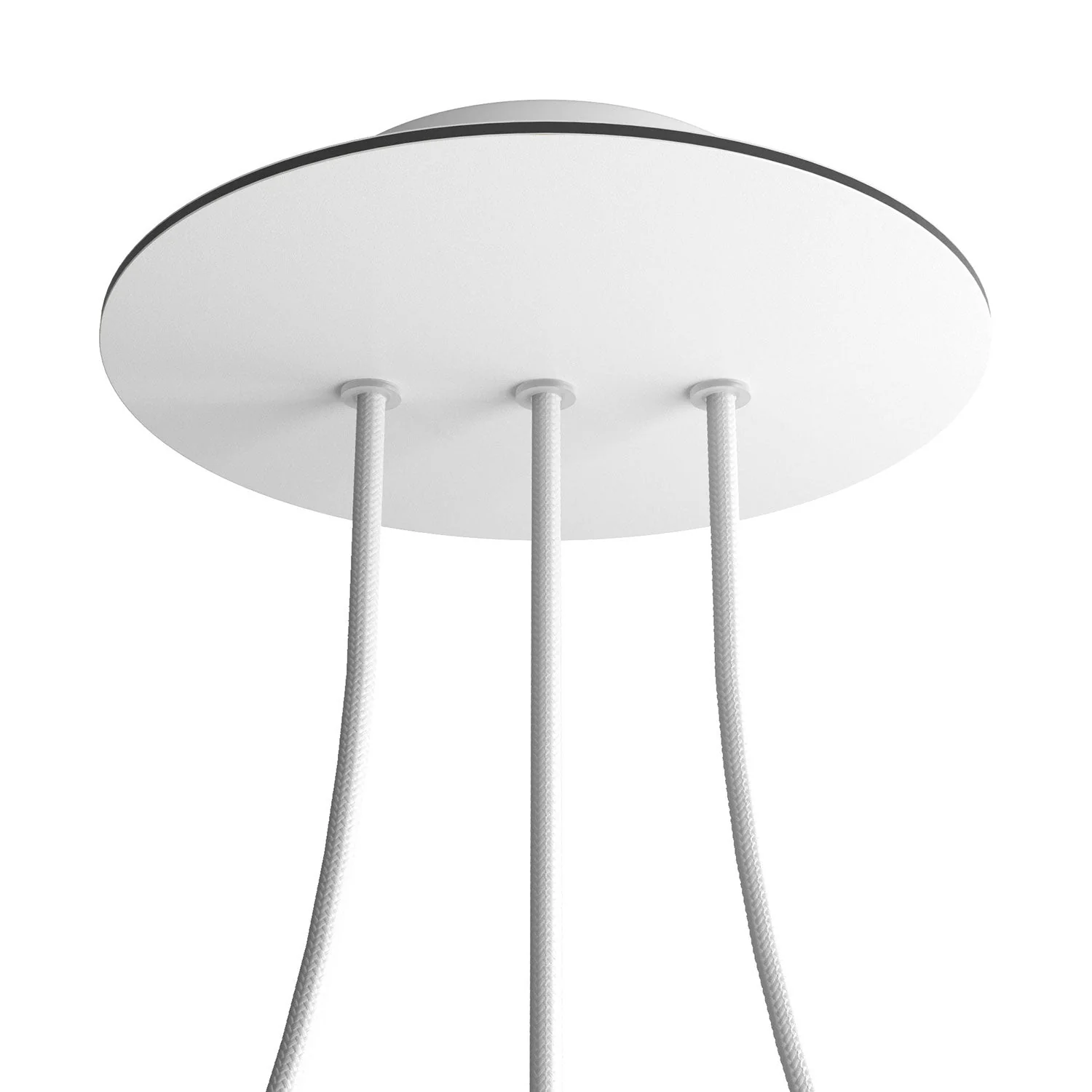 Ceiling rose Rose-One round, diameter 200 mm with 3 inline holes and 4 side holes - Matte white