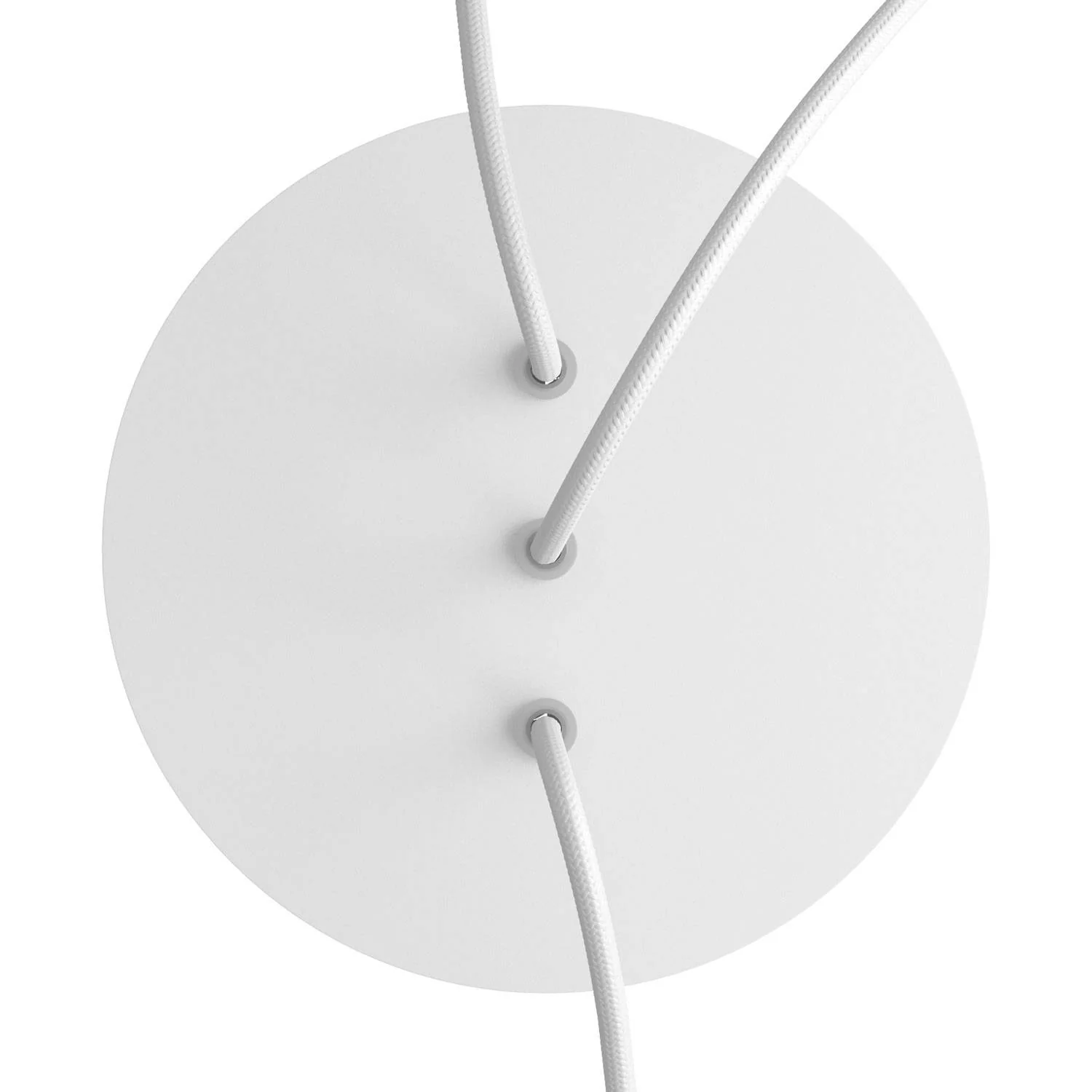 Ceiling rose Rose-One round, diameter 200 mm with 3 inline holes and 4 side holes - Matte white - Image 2