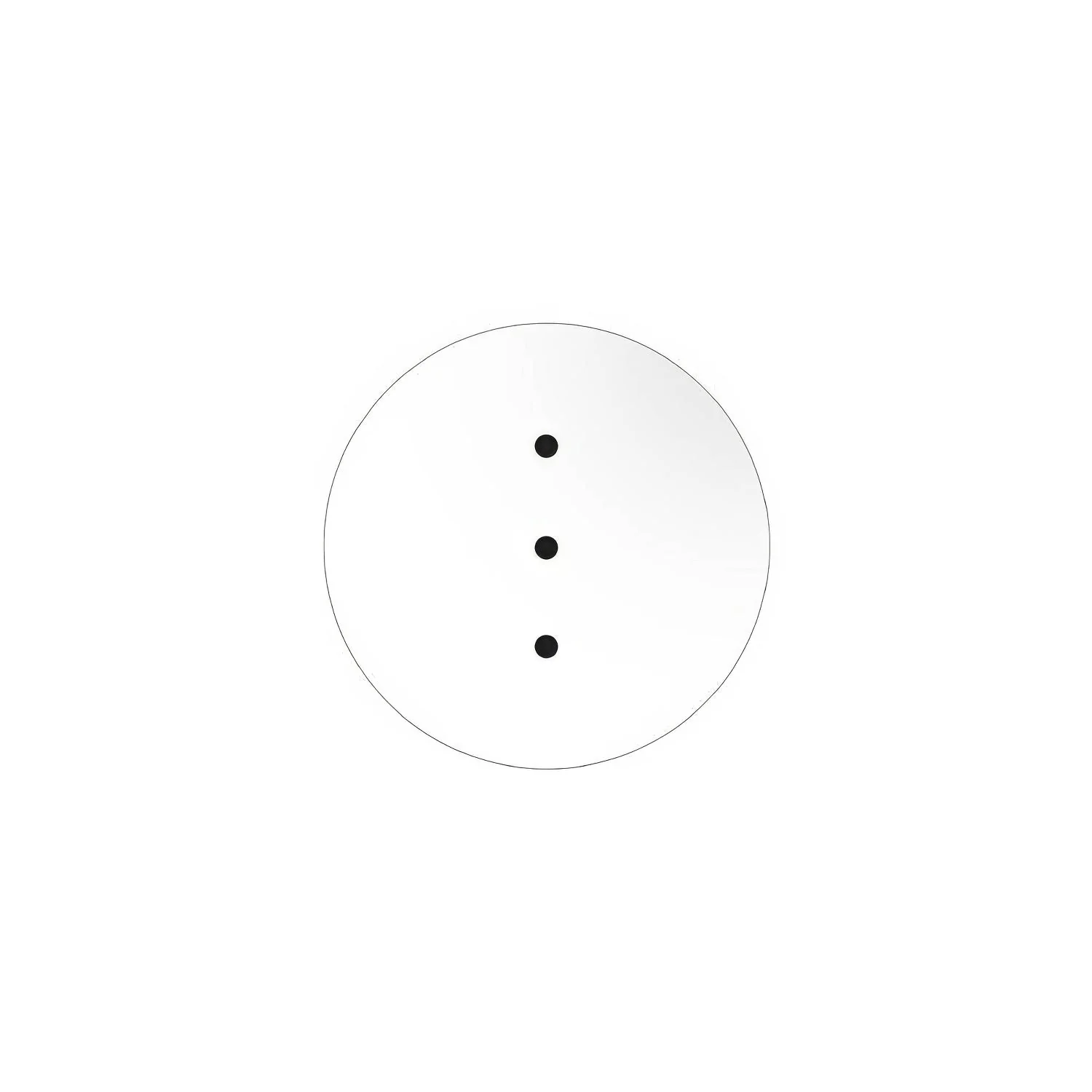 Ceiling rose Rose-One round, diameter 200 mm with 3 inline holes and 4 side holes - Matte white - Image 3