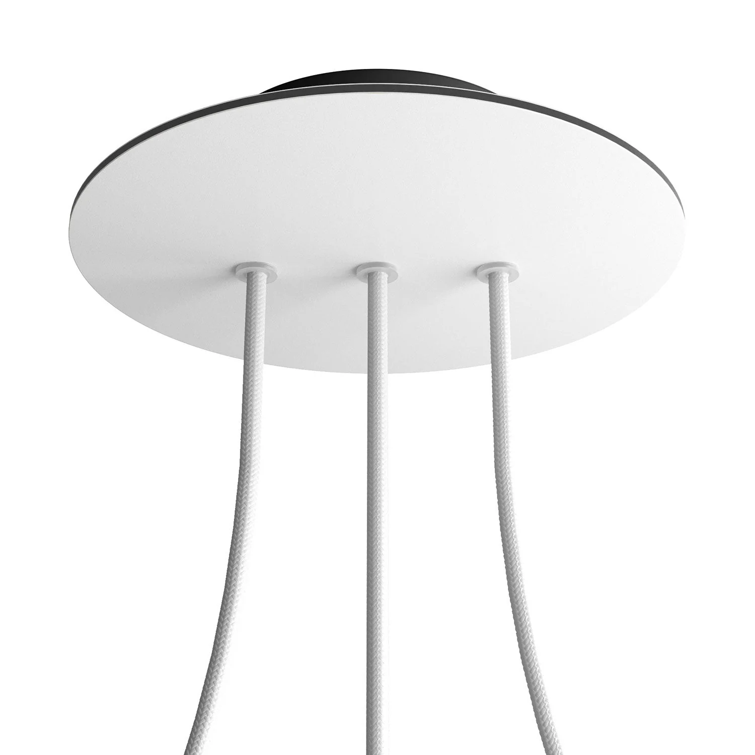 Ceiling rose Rose-One round, diameter 200 mm with 3 inline holes and 4 side holes - Matte white - Image 8