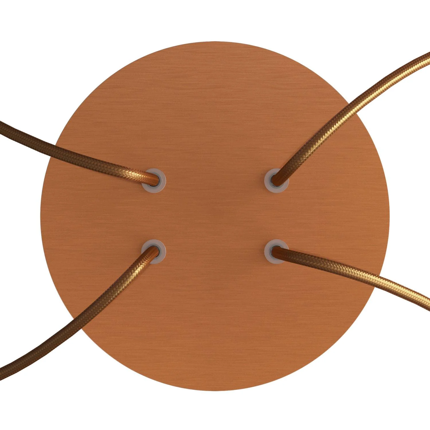 Ceiling rose Rose-One round, diameter 200 mm with 4 holes and 4 side holes - Satin copper Dibond - Image 2