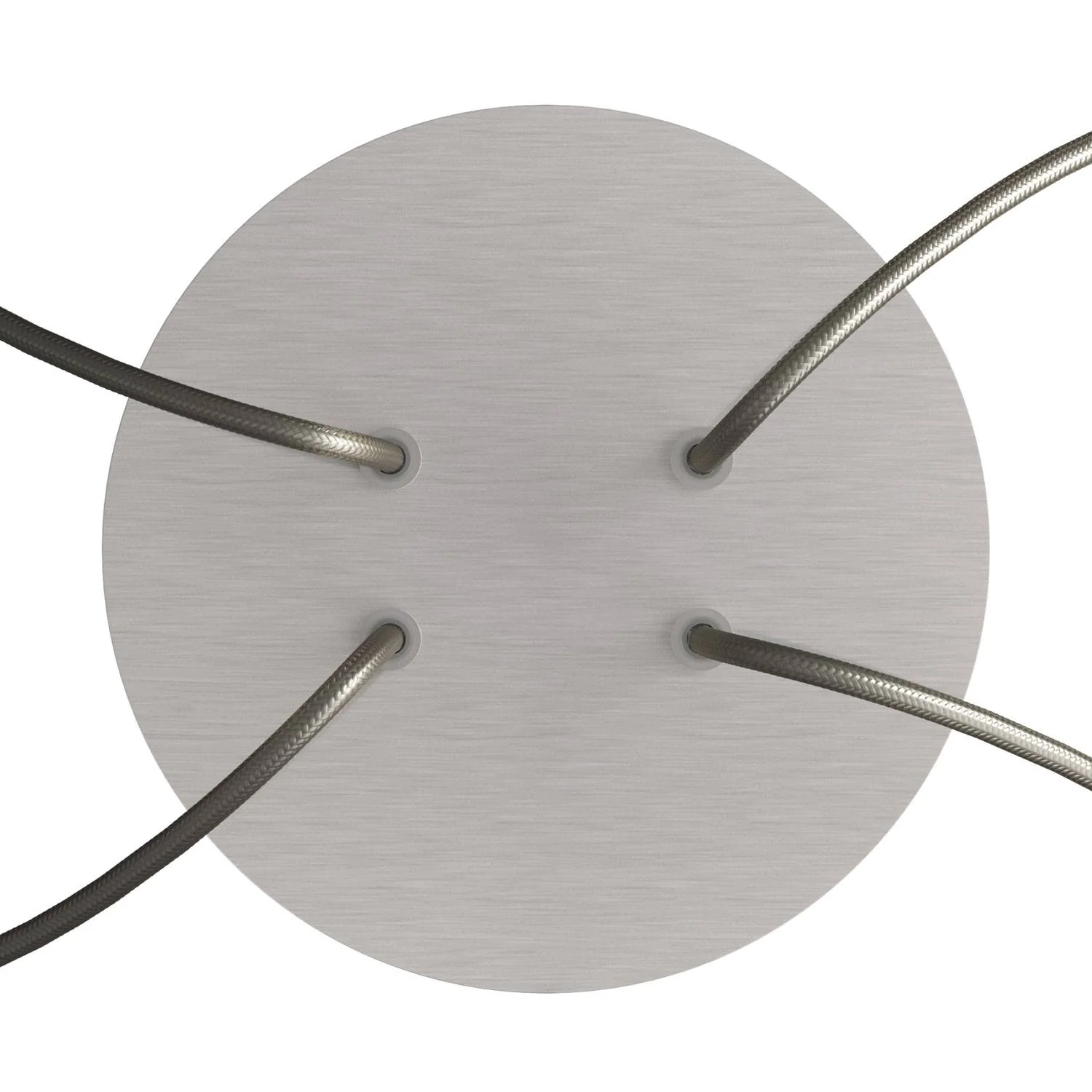 Rose-One round ceiling rose, diameter 200 mm with 4 holes and 4 side holes - Satin steel Dibond - Image 2
