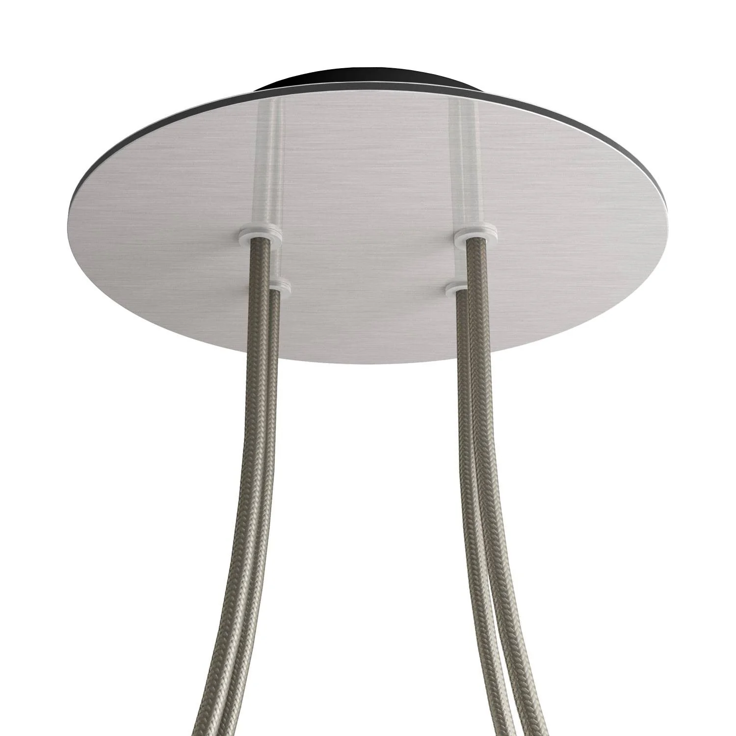 Rose-One round ceiling rose, diameter 200 mm with 4 holes and 4 side holes - Satin steel Dibond - Image 8