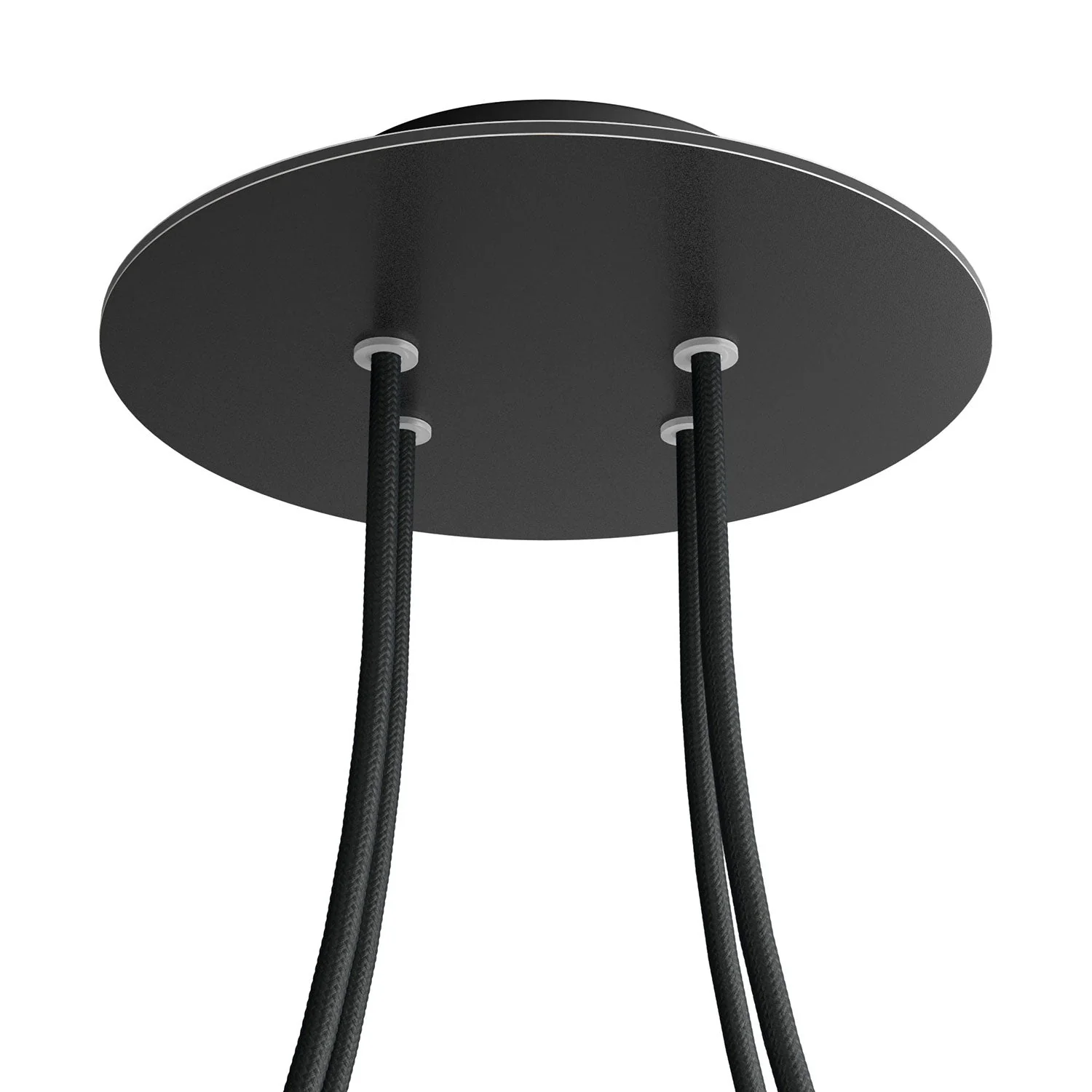 Ceiling rose Rose-One round, diameter 200 mm with 4 holes and 4 side holes - Matt black - Image 8