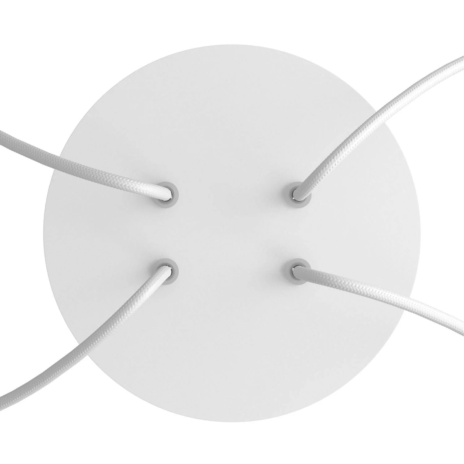 Rose-One round ceiling rose, diameter 200 mm with 4 holes and 4 side holes - Matt white - Image 2