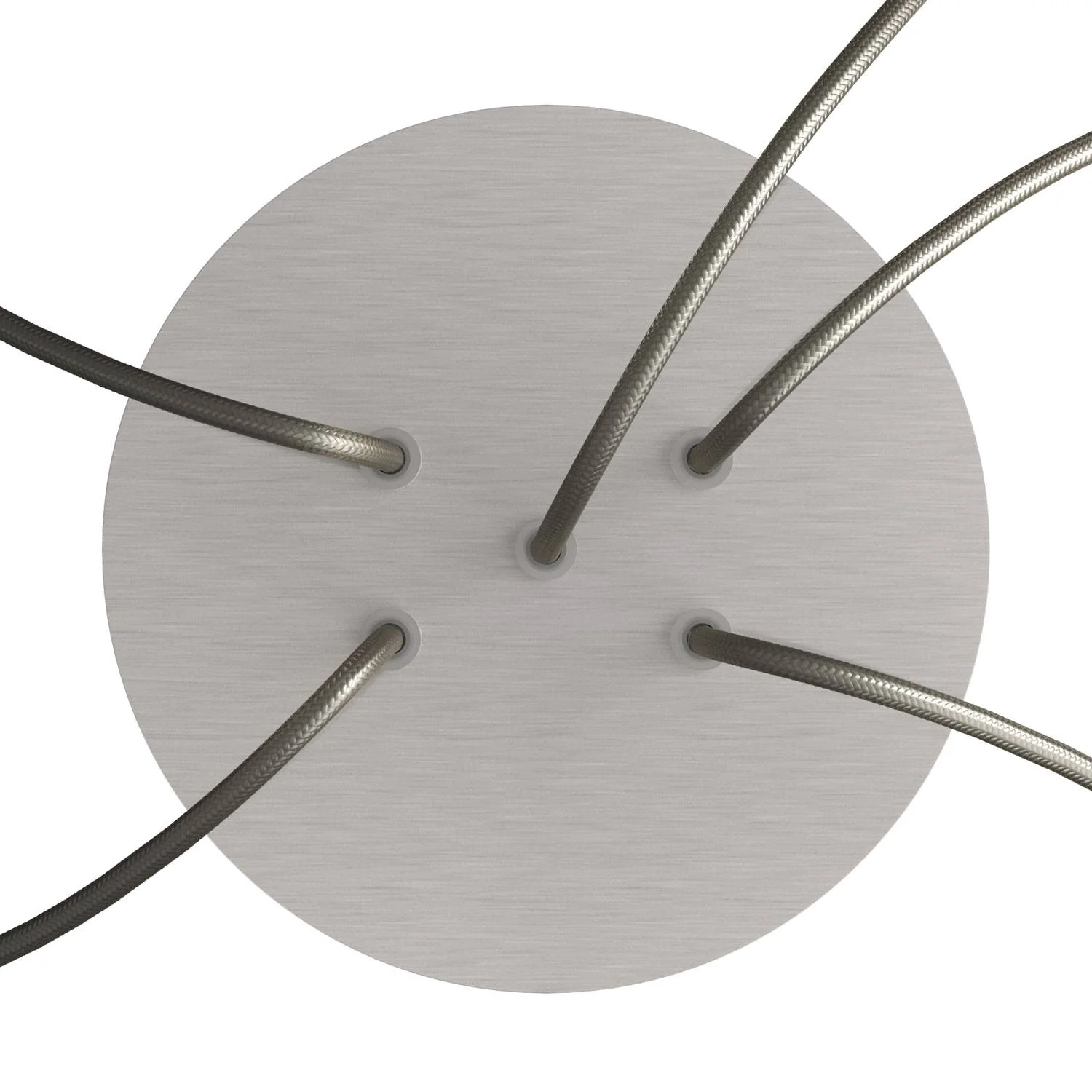 Rose-One round ceiling rose, 200 mm diameter with 5 holes and 4 side holes - Satin steel Dibond - Image 2