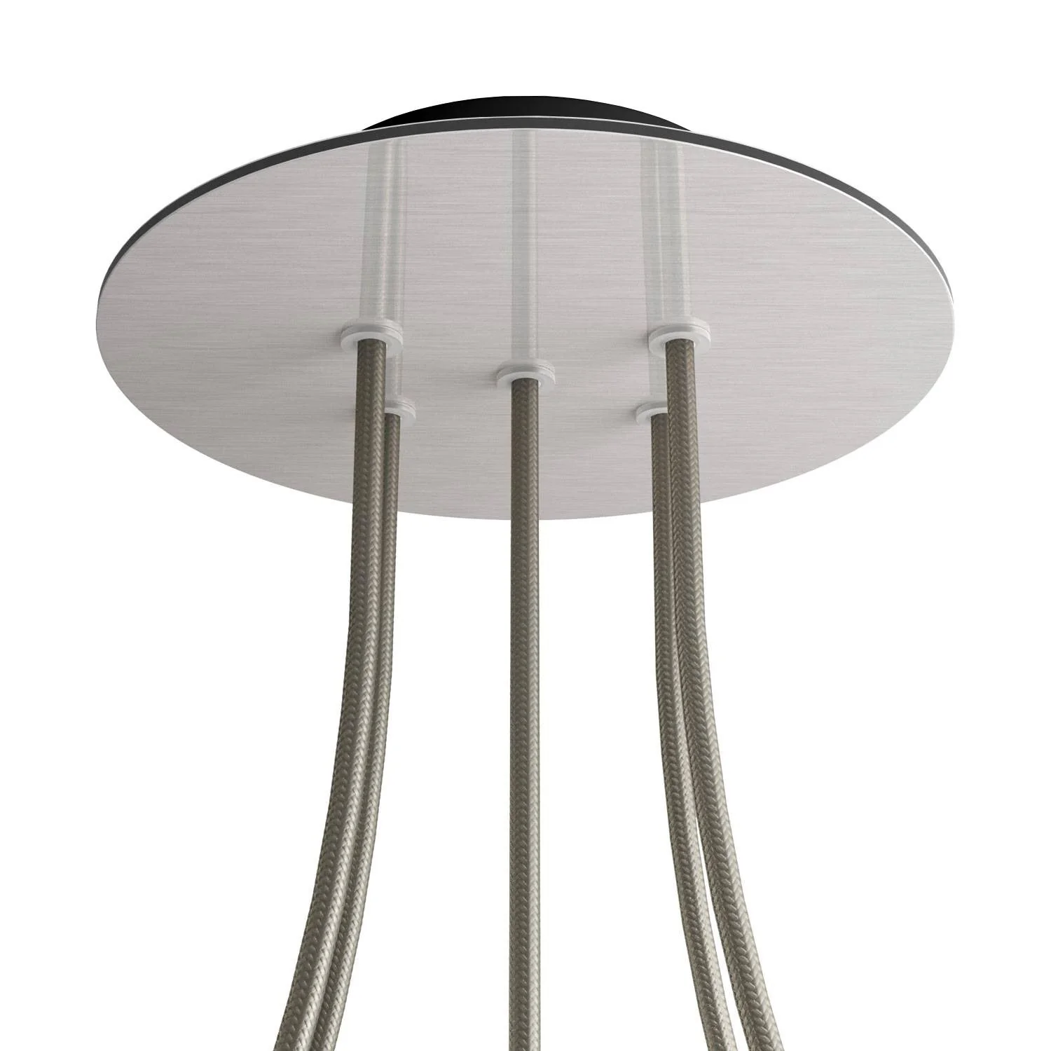 Rose-One round ceiling rose, 200 mm diameter with 5 holes and 4 side holes - Satin steel Dibond - Image 8