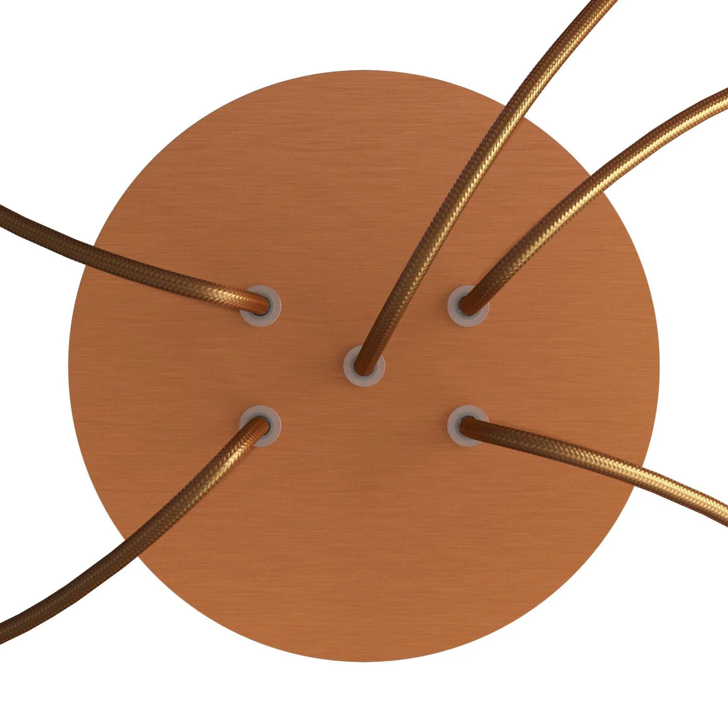Rose-One round ceiling rose, 200 mm diameter with 5 holes and 4 side holes – Satin copper Dibond - Image 2