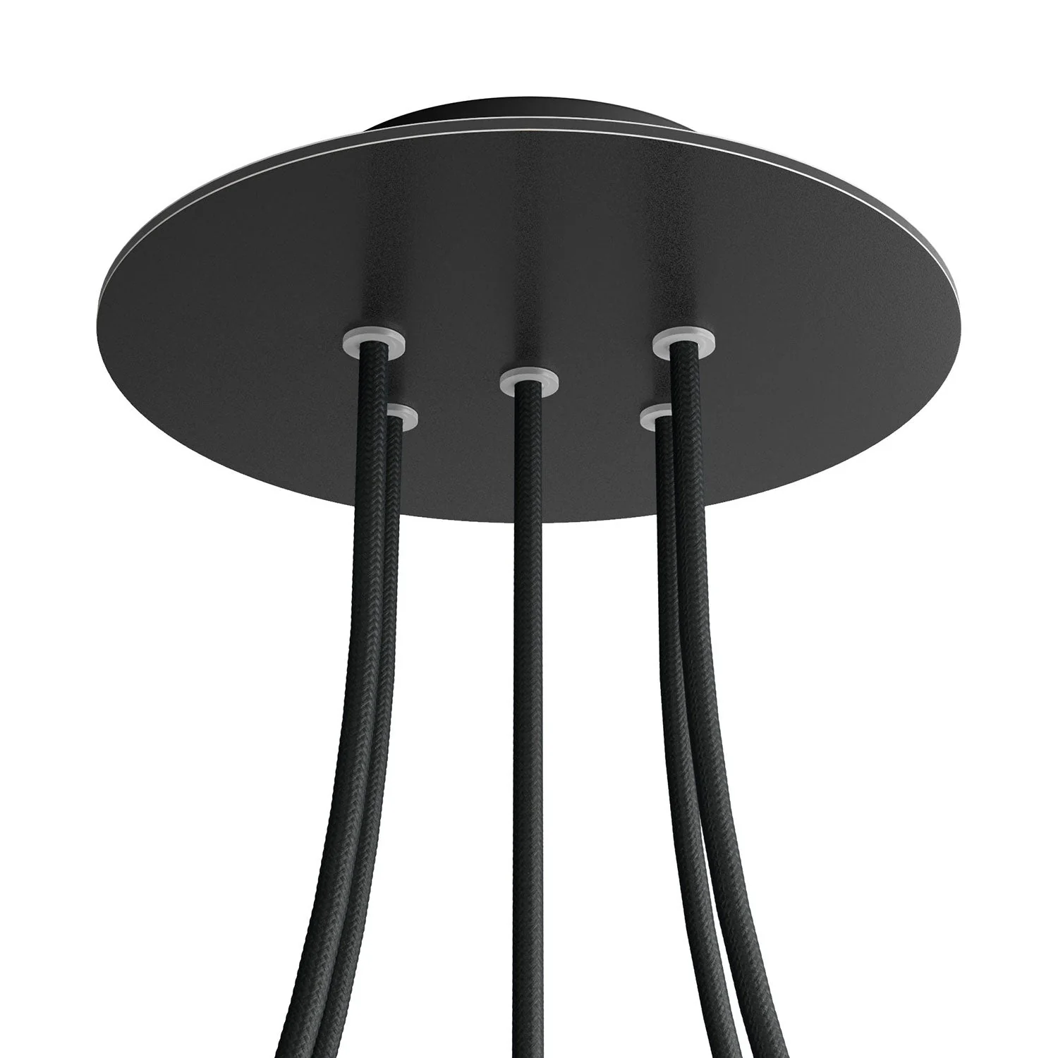 Ceiling rose Rose-One round, diameter 200 mm with 5 holes and 4 side holes - Matt black - Image 8