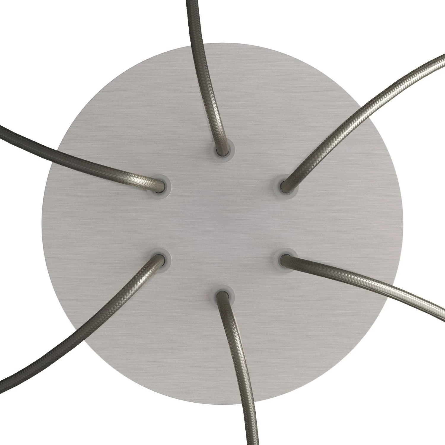 Rose-One round ceiling rose, 200 mm diameter with 6 holes and 4 side holes - Satin steel Dibond - Image 2