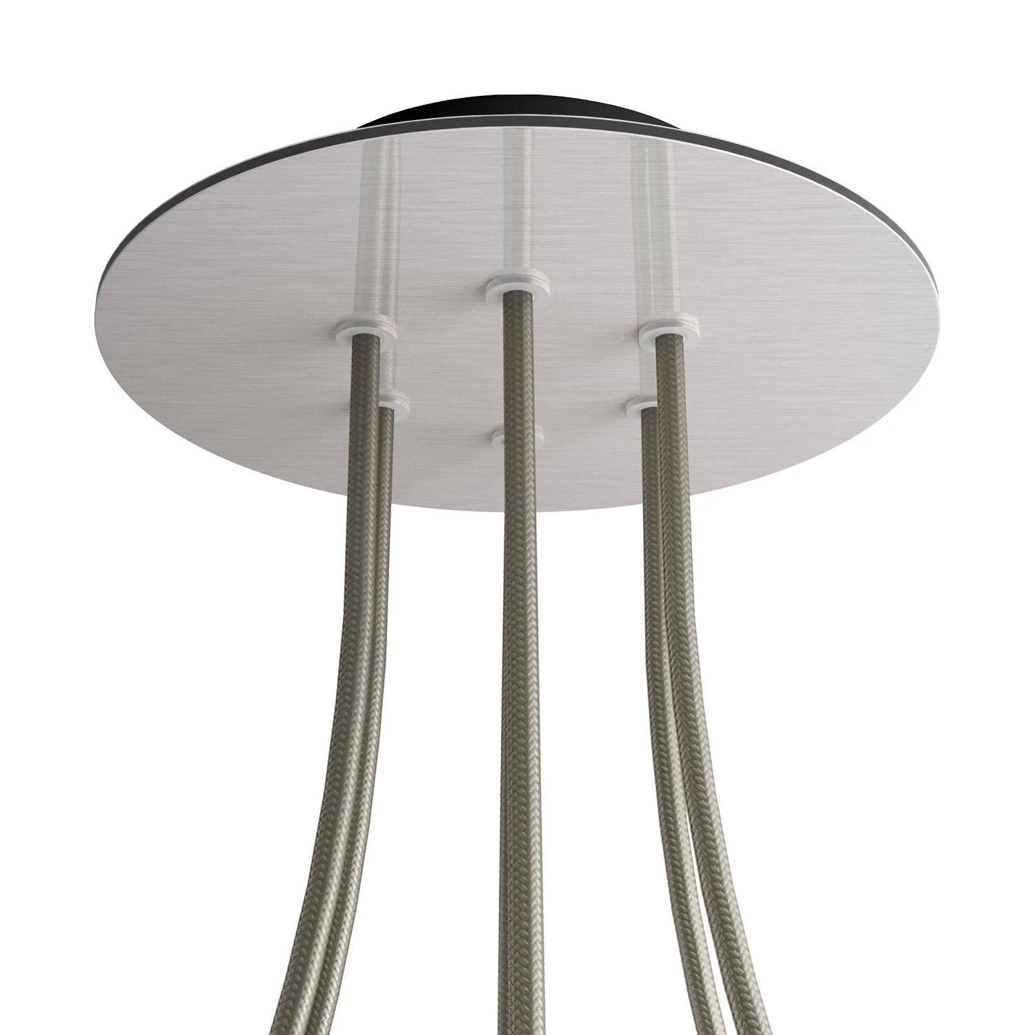 Rose-One round ceiling rose, 200 mm diameter with 6 holes and 4 side holes - Satin steel Dibond - Image 8
