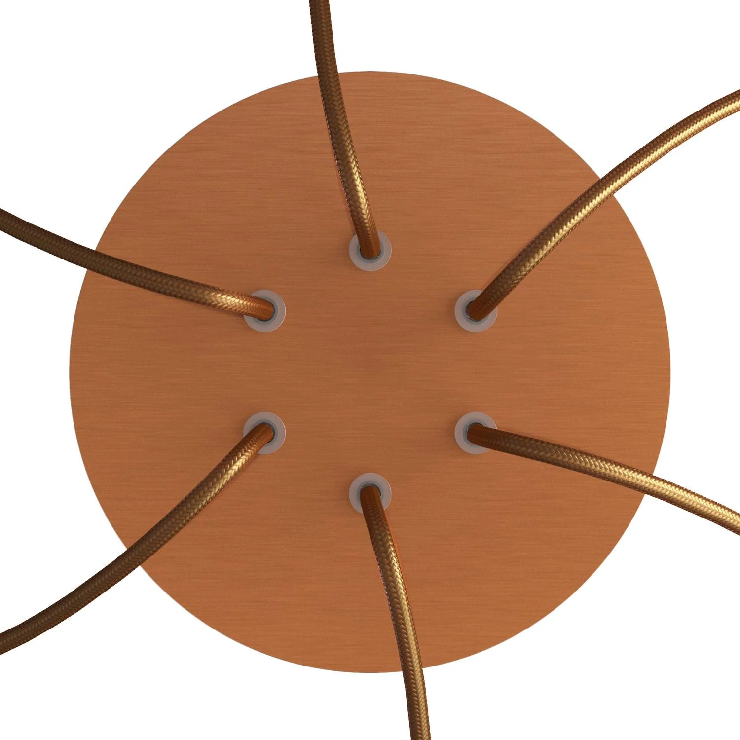 Ceiling rose Rose-One round, 200 mm diameter with 6 holes and 4 side holes - Satin copper Dibond - Image 2