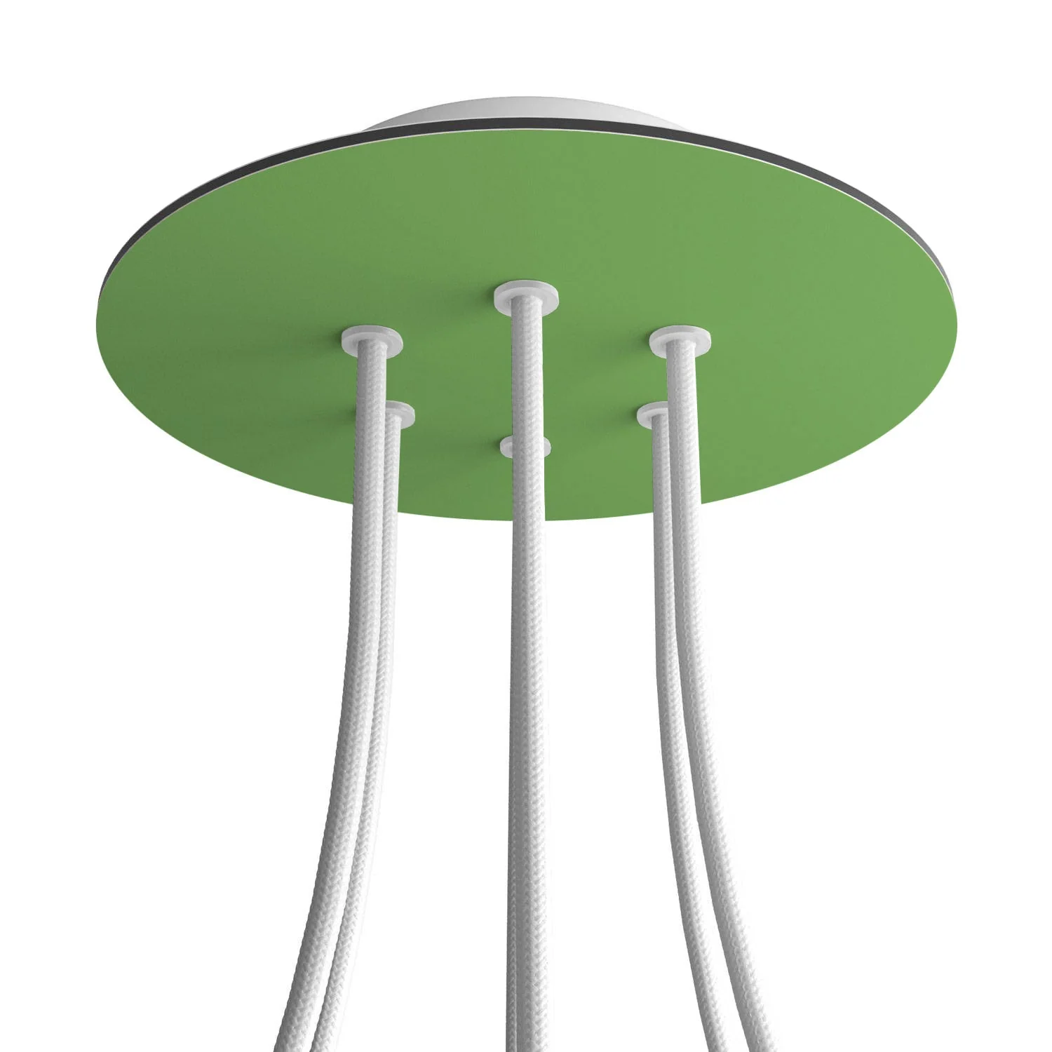 Ceiling rose Rose-One round, 200 mm diameter with 6 holes and 4 side holes - Meadow green