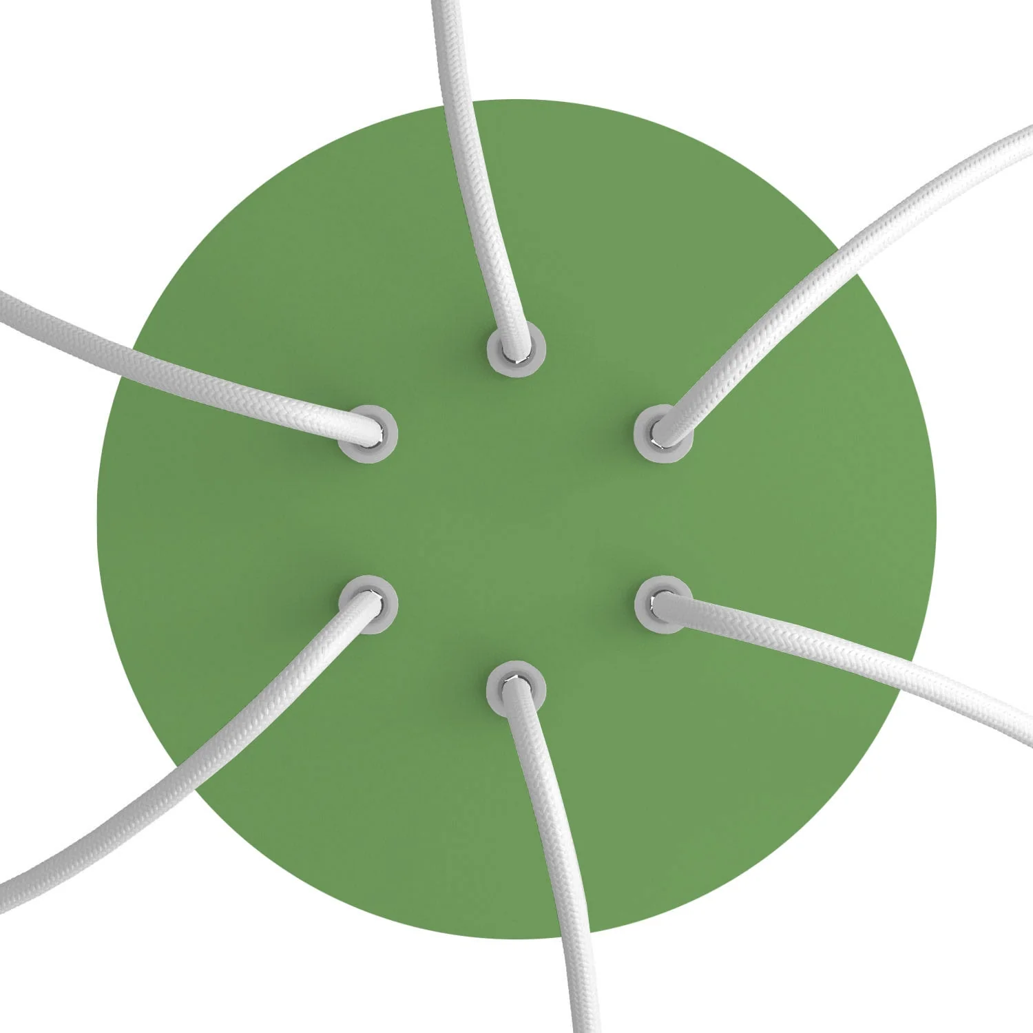 Ceiling rose Rose-One round, 200 mm diameter with 6 holes and 4 side holes - Meadow green - Image 2