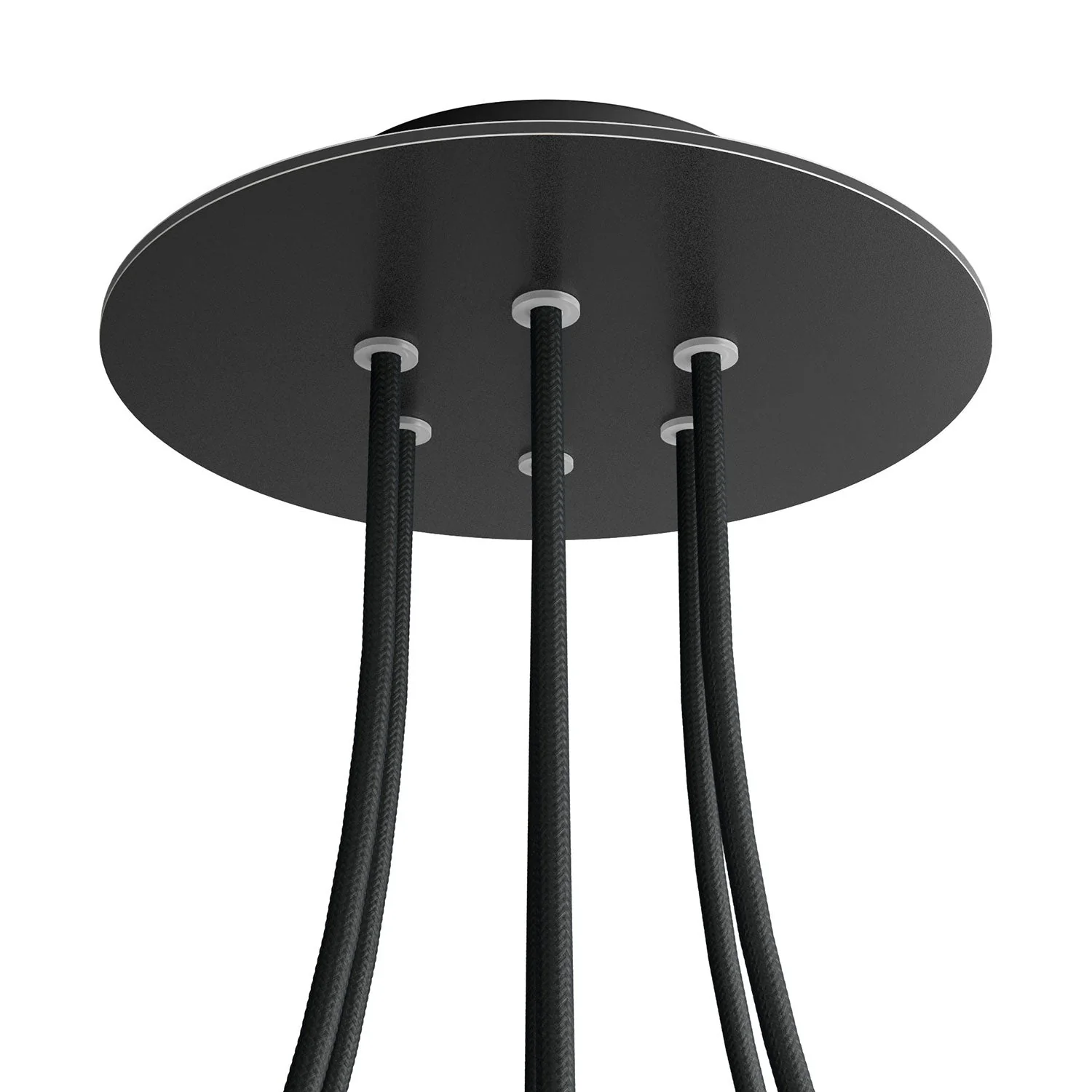 Rose-One round ceiling rose, 200 mm diameter with 6 holes and 4 side holes - Matt black - Image 8