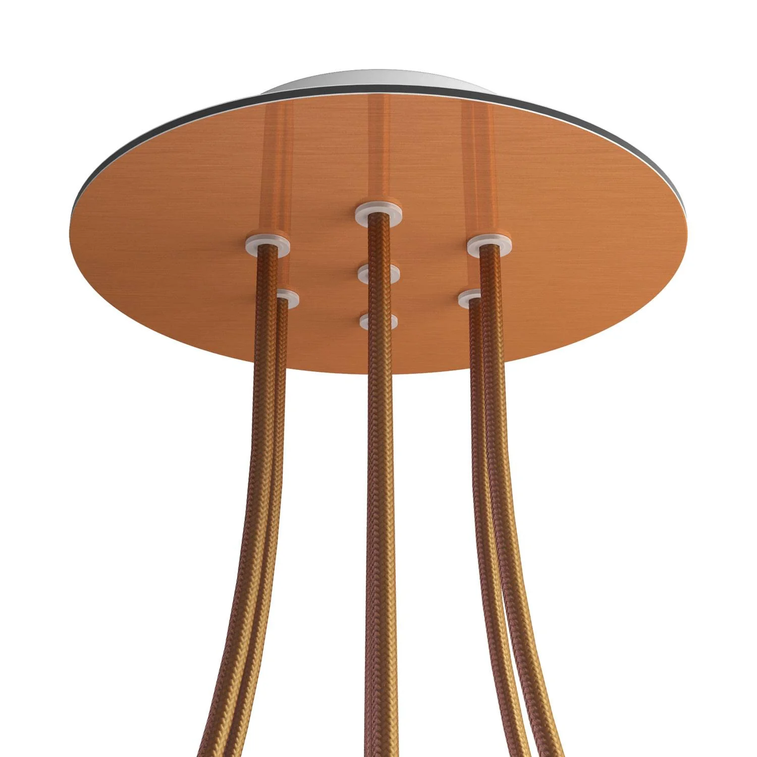 Rose-One round ceiling rose, 200 mm diameter with 7 holes and 4 side holes - Satin Copper Dibond