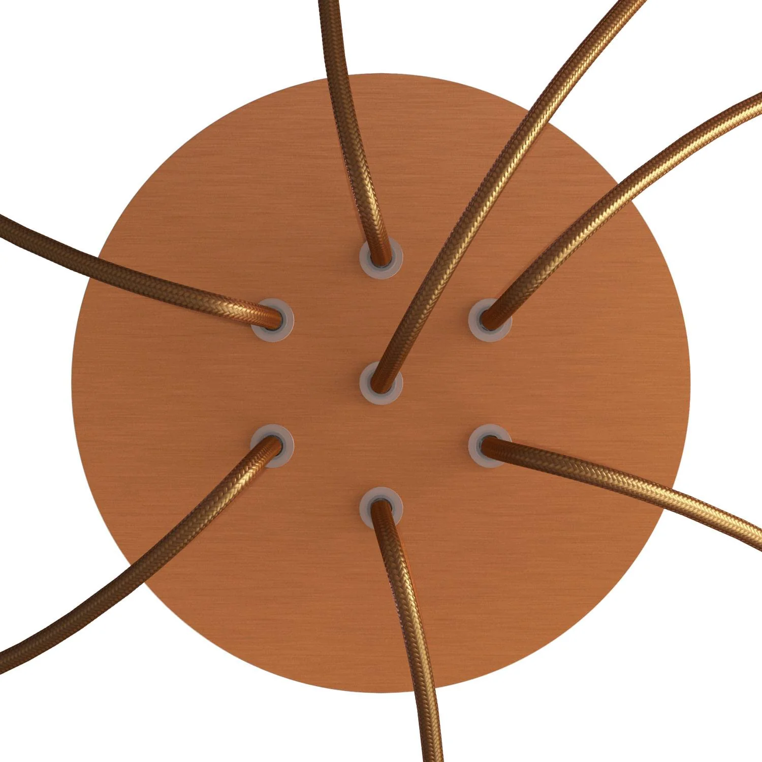 Rose-One round ceiling rose, 200 mm diameter with 7 holes and 4 side holes - Satin Copper Dibond - Image 2