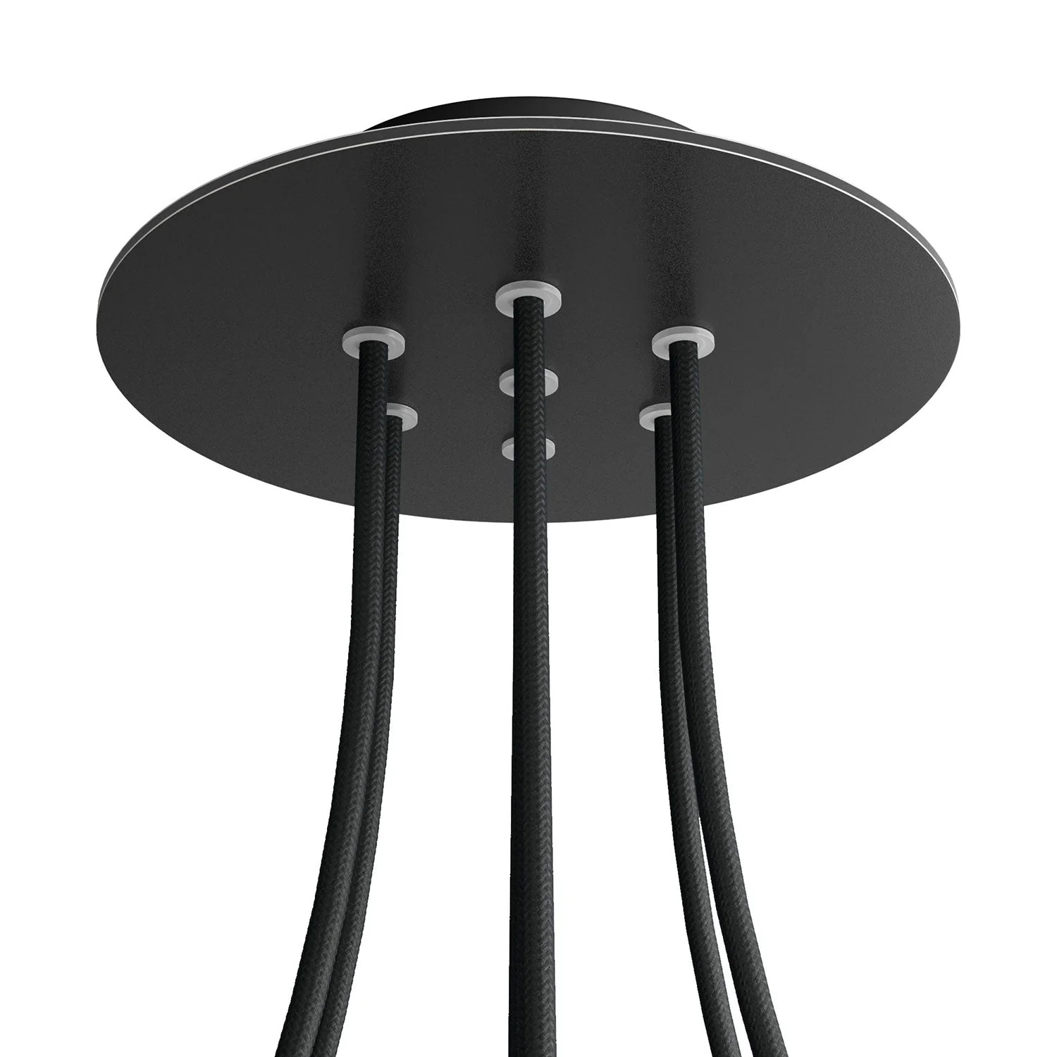 Rose-One round ceiling rose, 200 mm diameter with 7 holes and 4 side holes - Matt black - Image 8