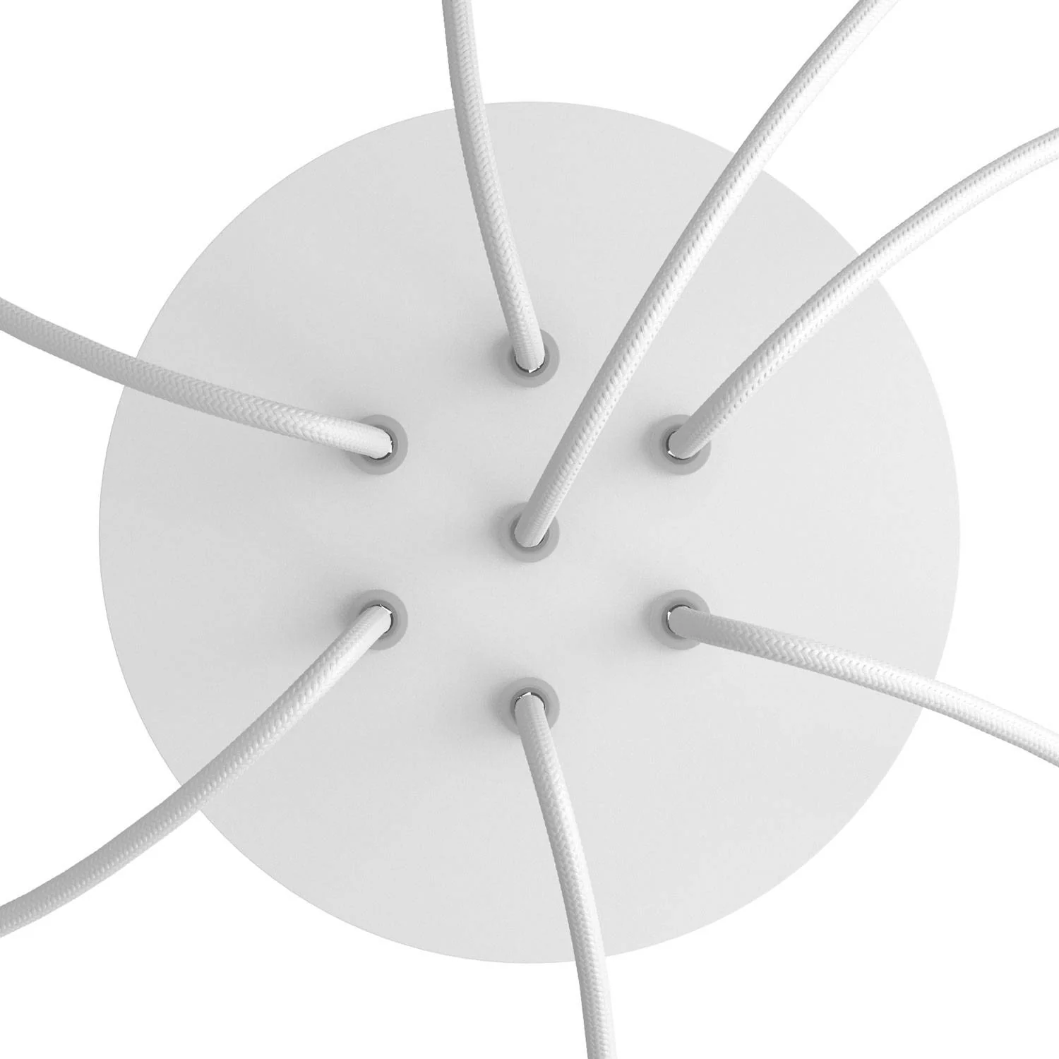 Rose-One round ceiling rose, 200 mm diameter with 7 holes and 4 side holes - Matt white - Image 2