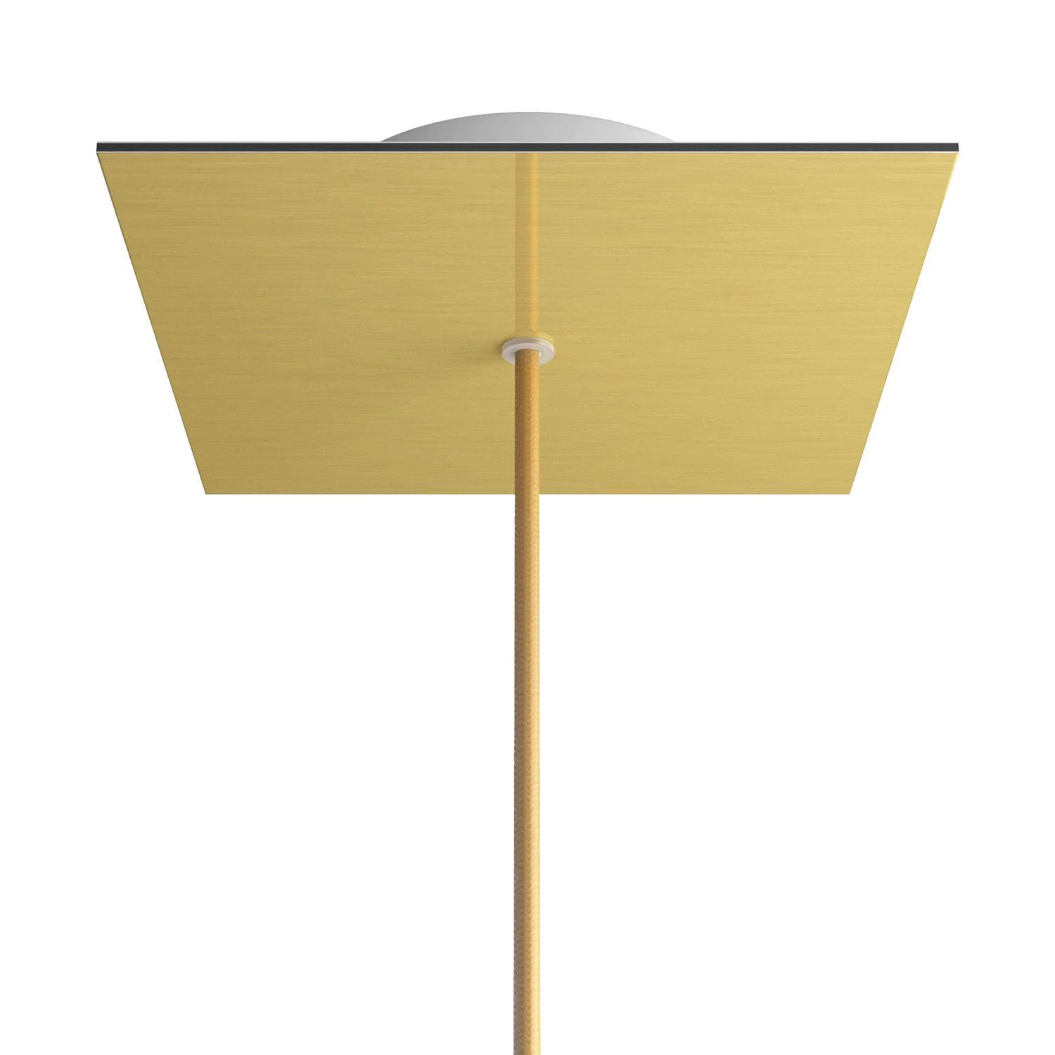 Rose-One square ceiling rose, 200 mm with 1 hole and 4 side holes - Satin brass Dibond