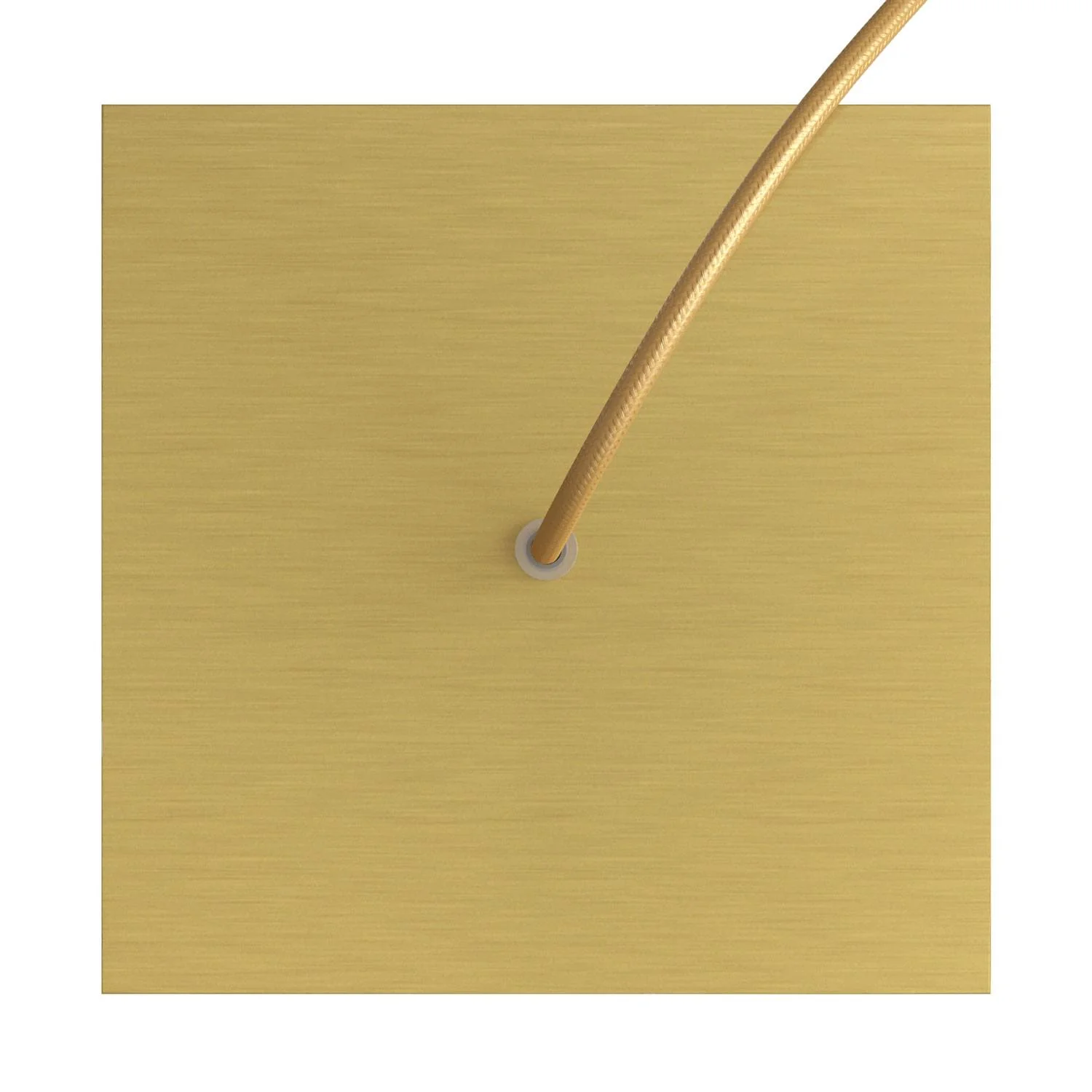 Rose-One square ceiling rose, 200 mm with 1 hole and 4 side holes - Satin brass Dibond - Image 2