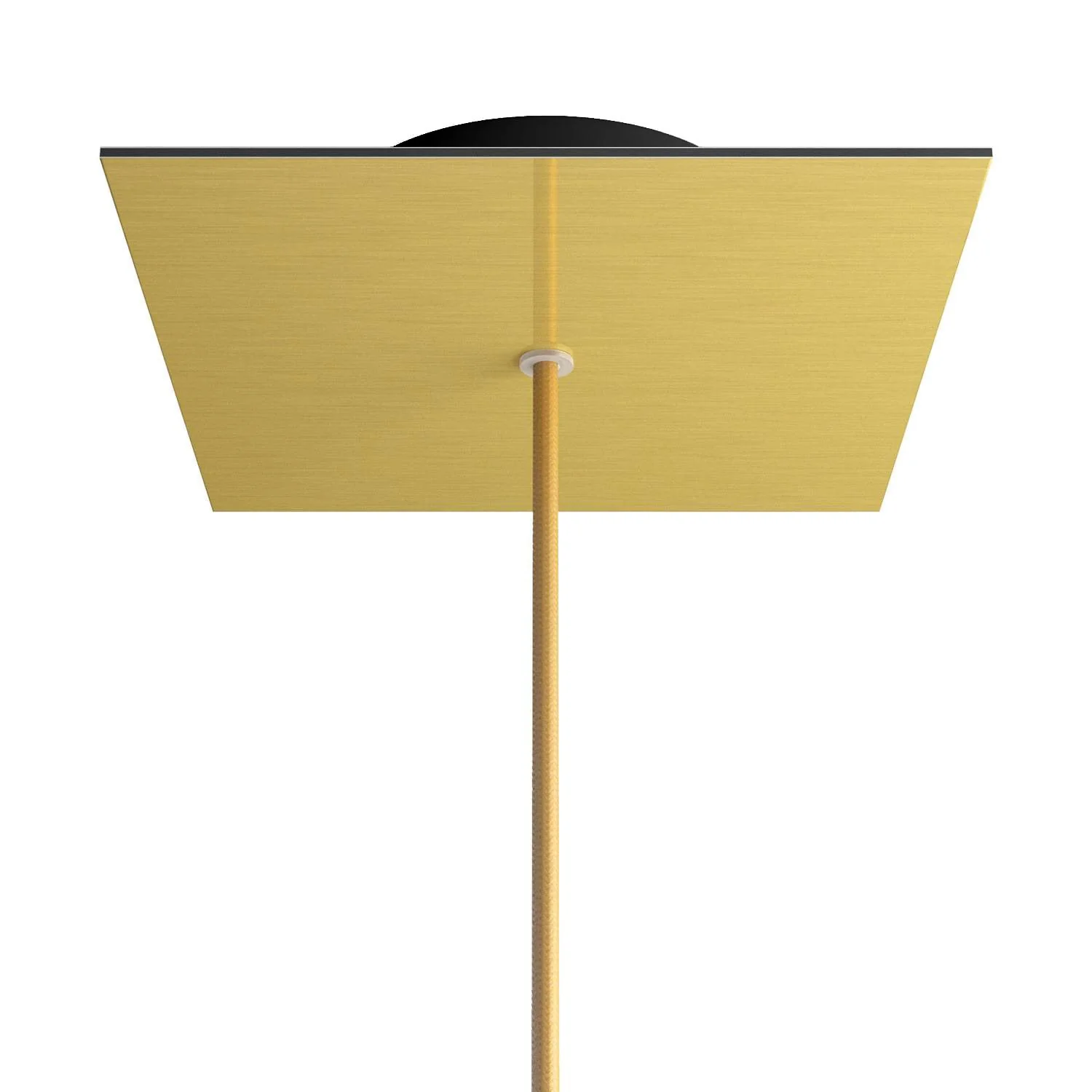 Rose-One square ceiling rose, 200 mm with 1 hole and 4 side holes - Satin brass Dibond - Image 8