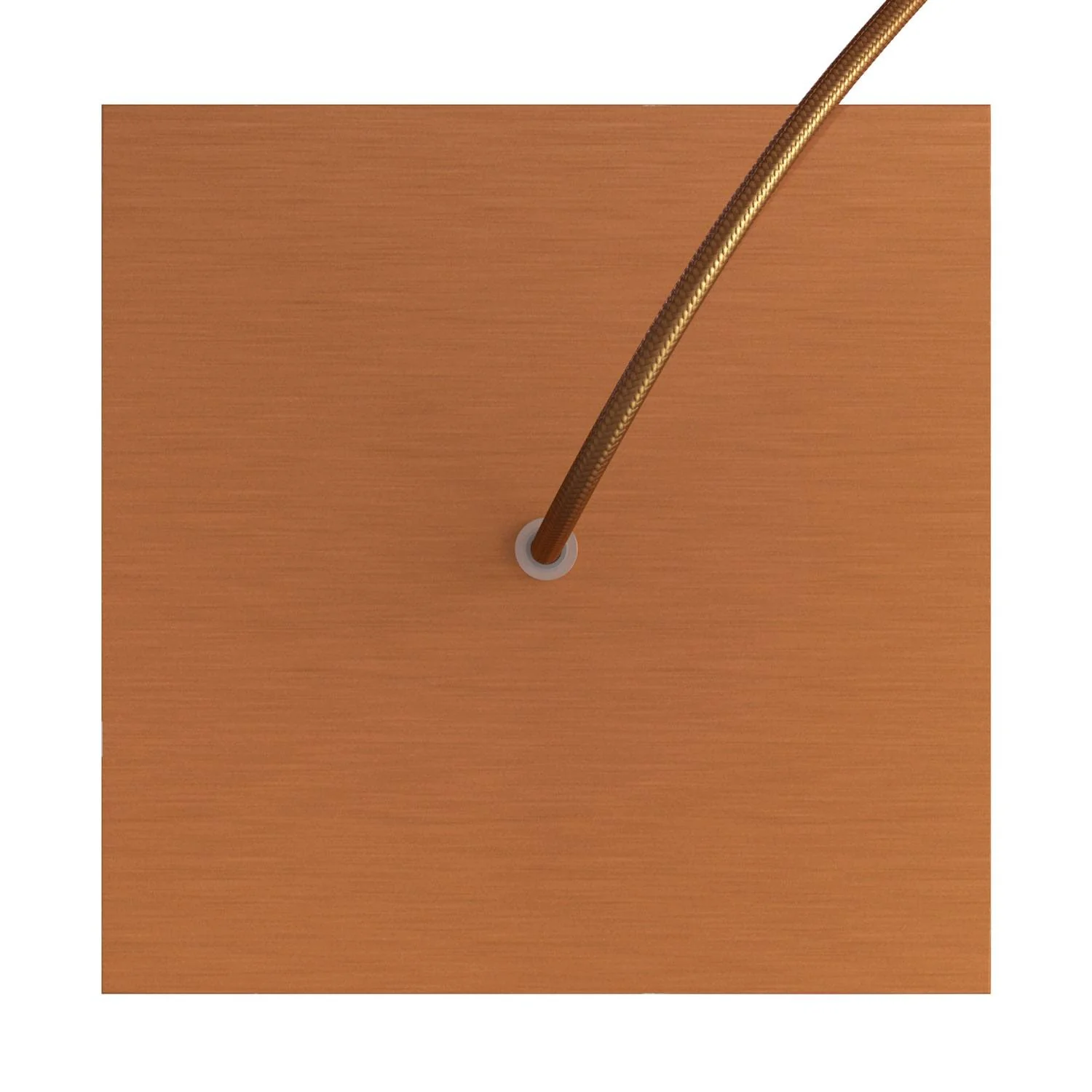 Ceiling rose Rose-One square, 200 mm with 1 hole and 4 side holes - Satin copper Dibond - Image 2
