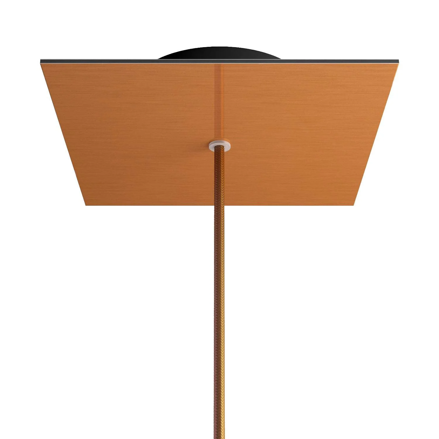 Ceiling rose Rose-One square, 200 mm with 1 hole and 4 side holes - Satin copper Dibond - Image 8