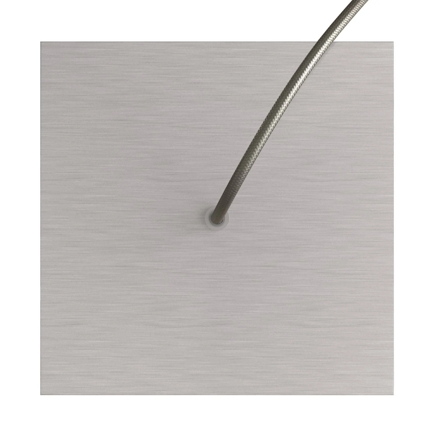 Rose-One square Ceiling rose, 200 mm with 1 hole and 4 side holes - Satin steel Dibond - Image 2