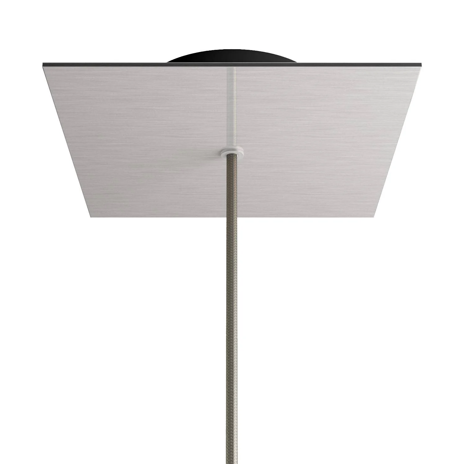Rose-One square Ceiling rose, 200 mm with 1 hole and 4 side holes - Satin steel Dibond - Image 8