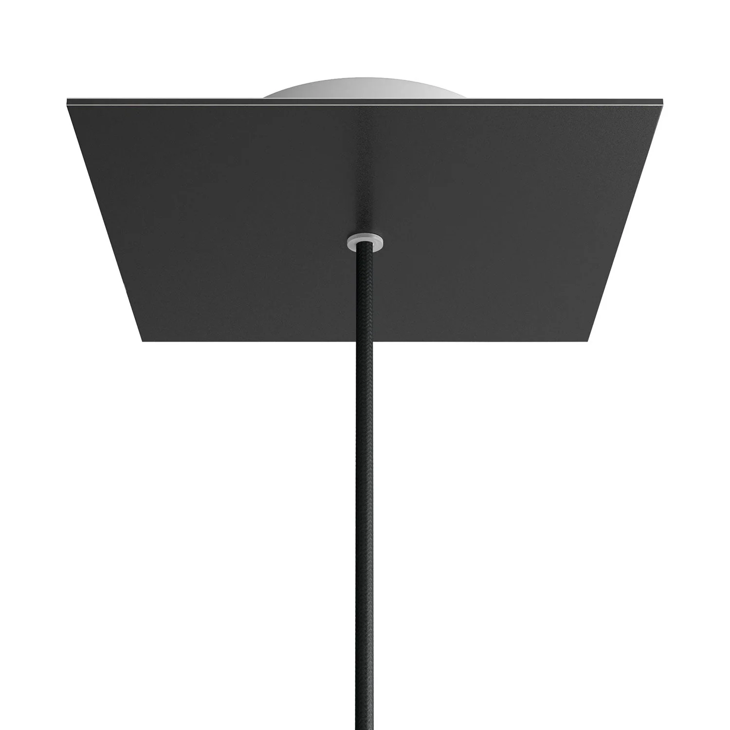 Rose-One square ceiling rose, 200 mm with 1 hole and 4 side holes - Matte black