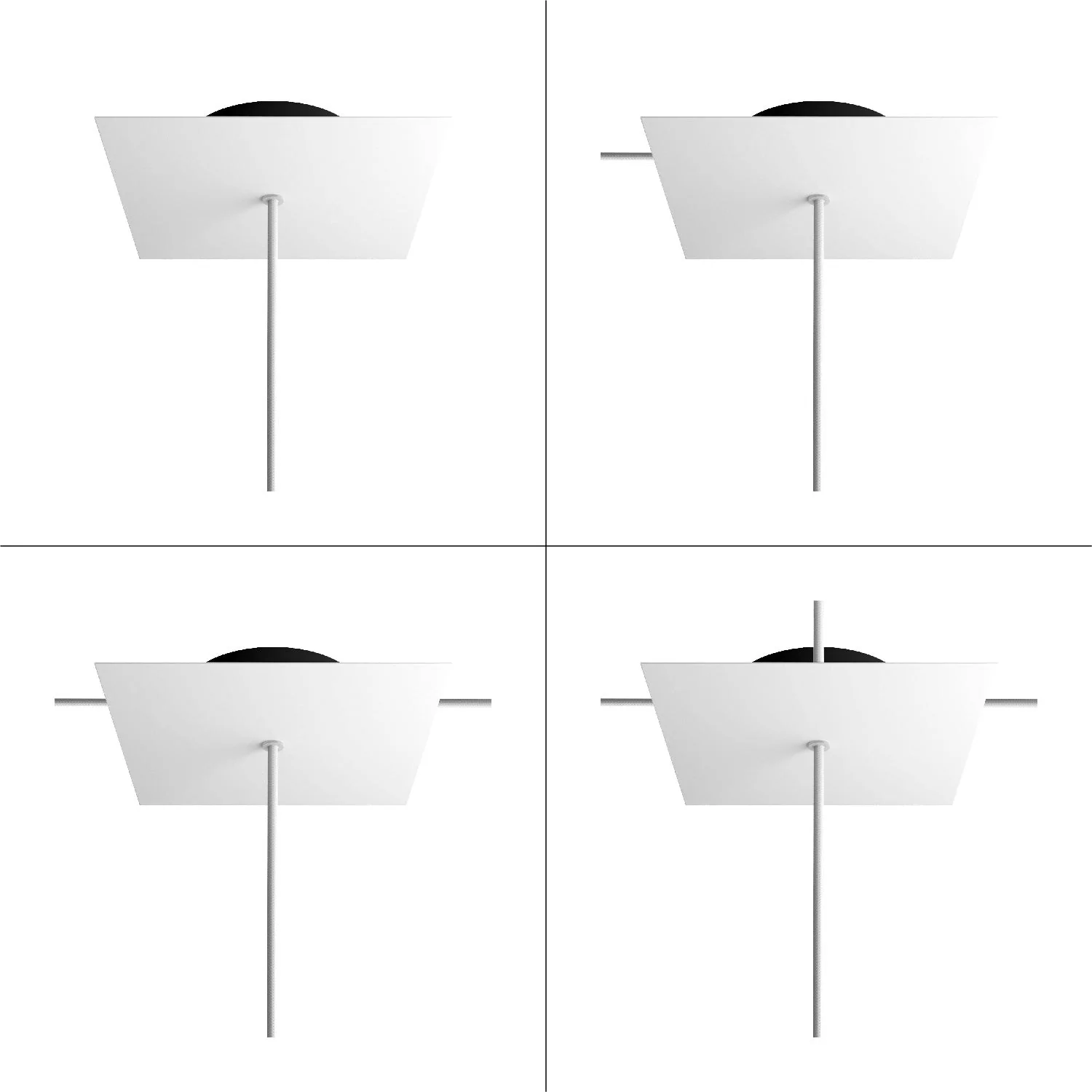 Rose-One square ceiling rose, 200 mm with 1 hole and 4 side holes - Matt white - Image 9
