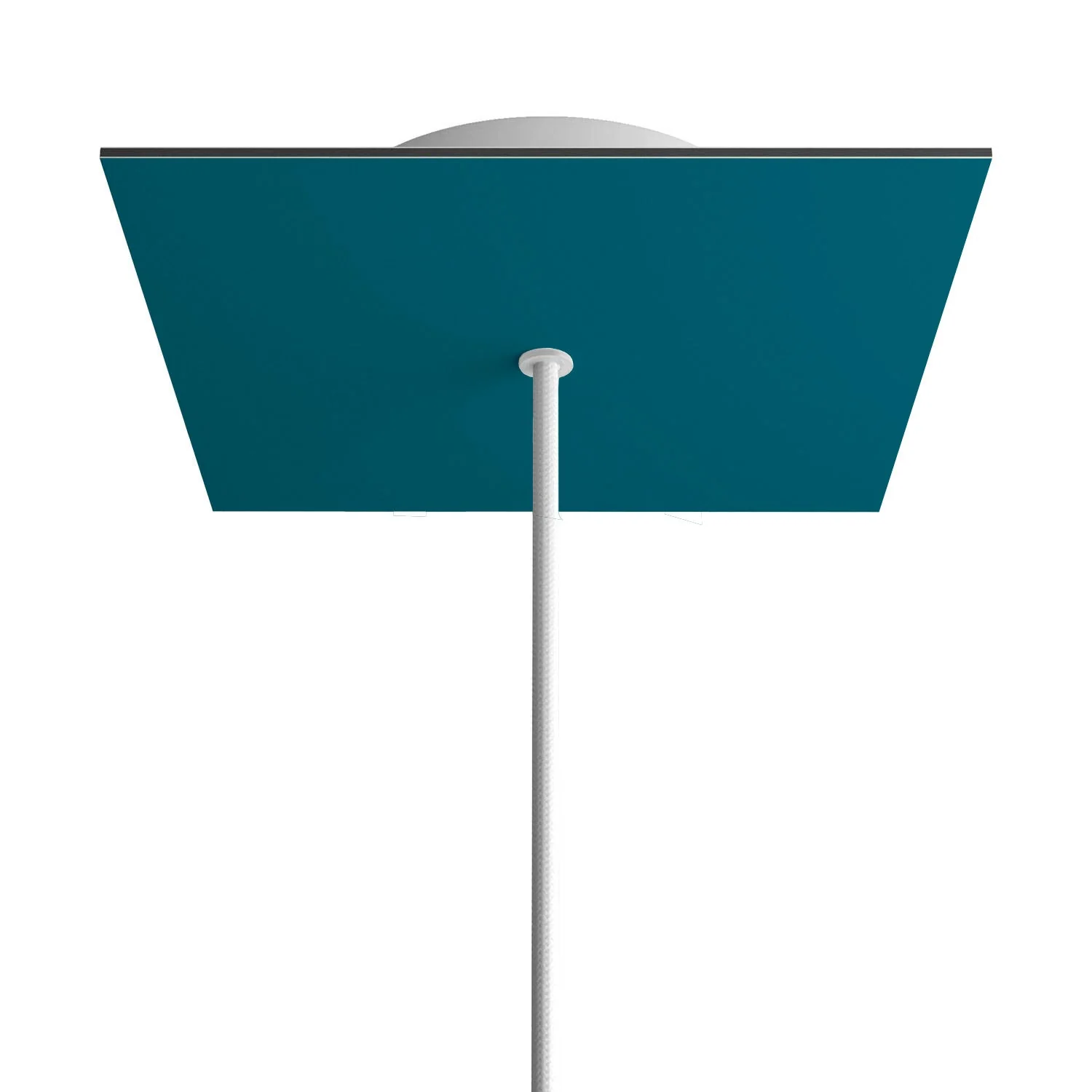 Rose-One square ceiling rose, 200 mm with 1 hole and 4 side holes - Petrol blue