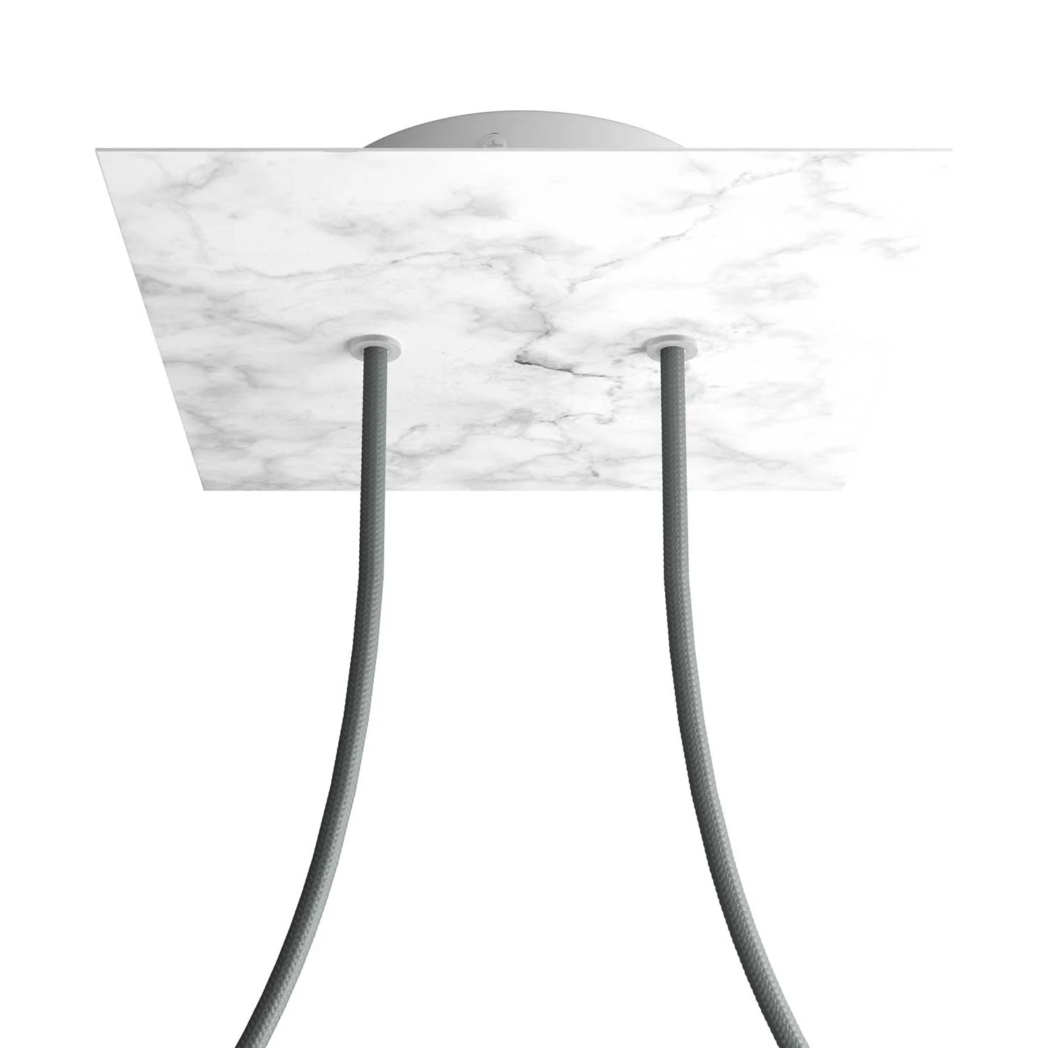 Ceiling rose Rose-One square, 200 mm with 2 holes and 4 side holes - Carrara Marble
