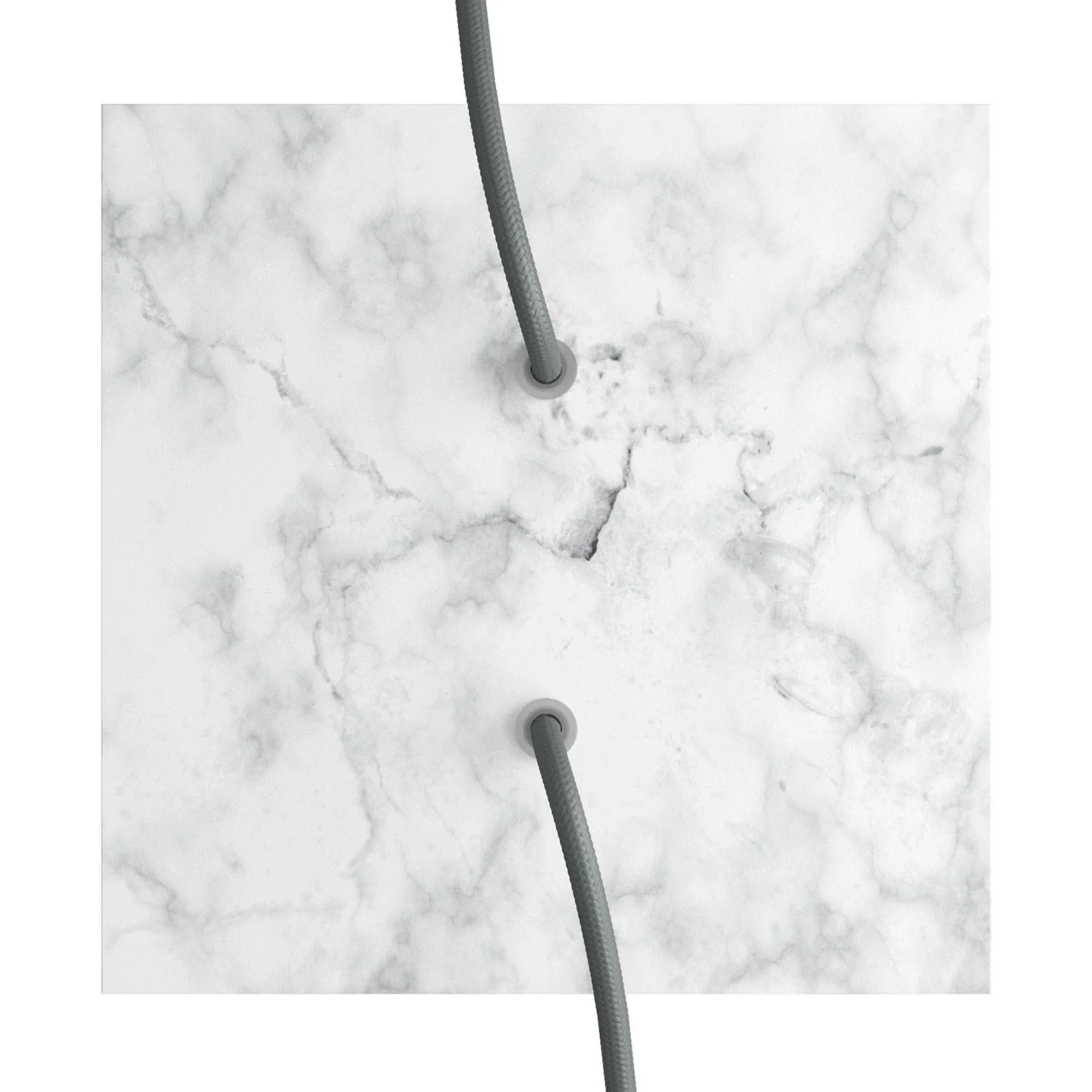 Ceiling rose Rose-One square, 200 mm with 2 holes and 4 side holes - Carrara Marble - Image 2