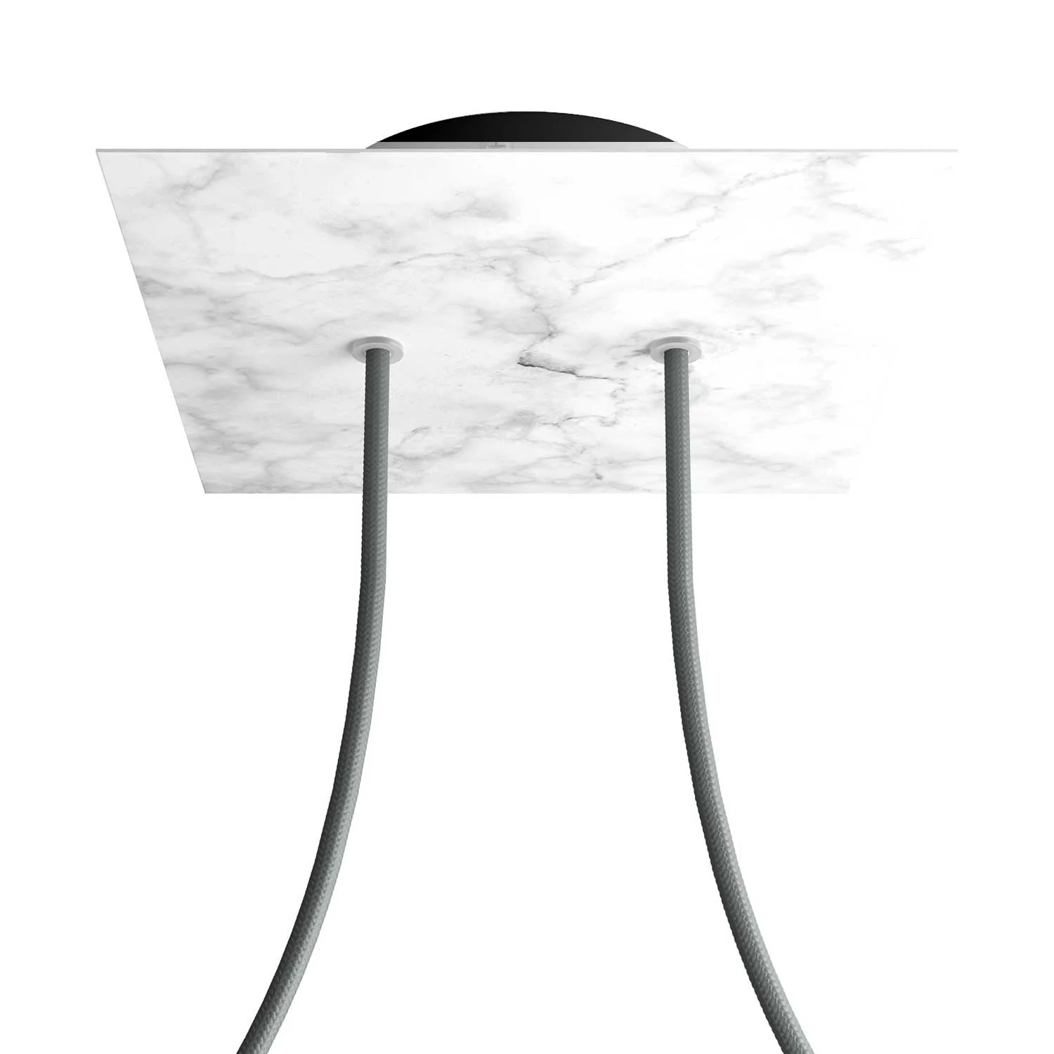 Ceiling rose Rose-One square, 200 mm with 2 holes and 4 side holes - Carrara Marble - Image 8