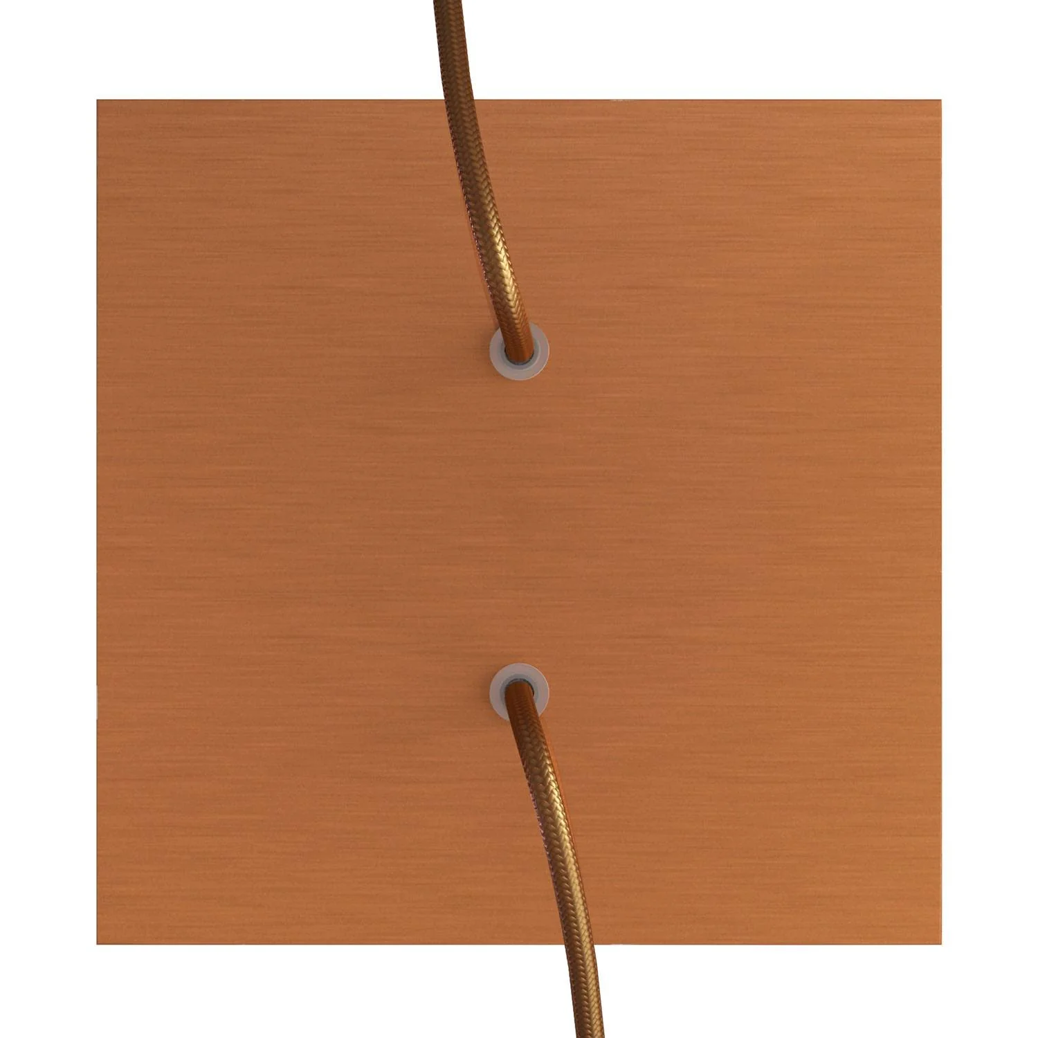 Ceiling rose Rose-One square, 200 mm with 2 holes and 4 side holes - Satin copper Dibond - Image 2